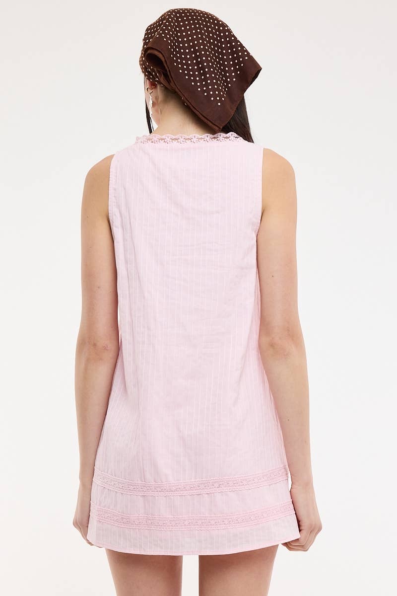 Pink Babydoll Mini Dress: