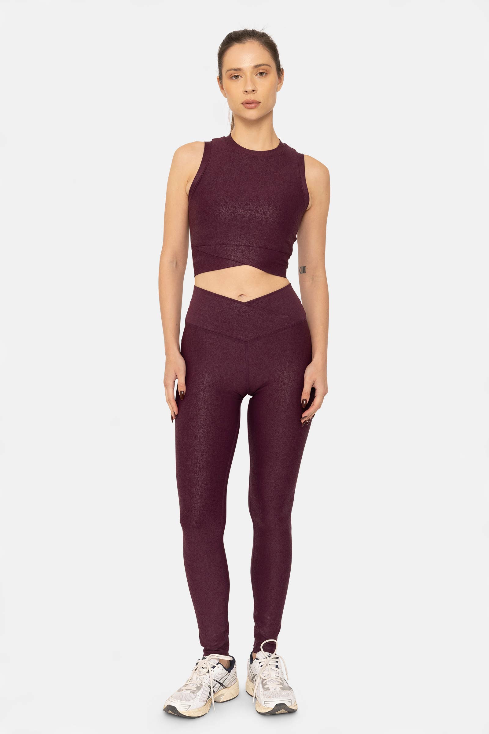Crossover Leggings: Black Foil