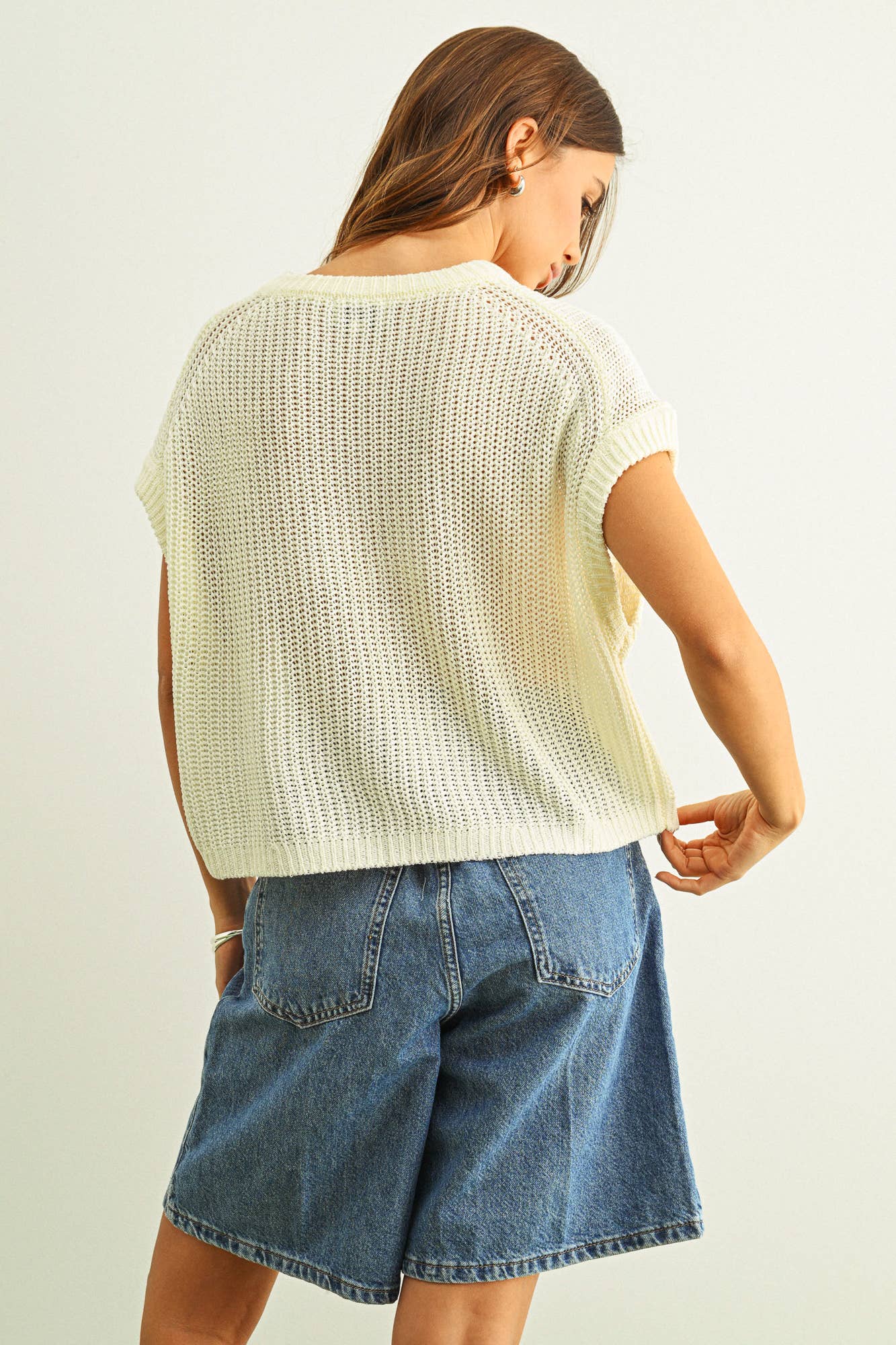 Dolman Knit Top: Off White