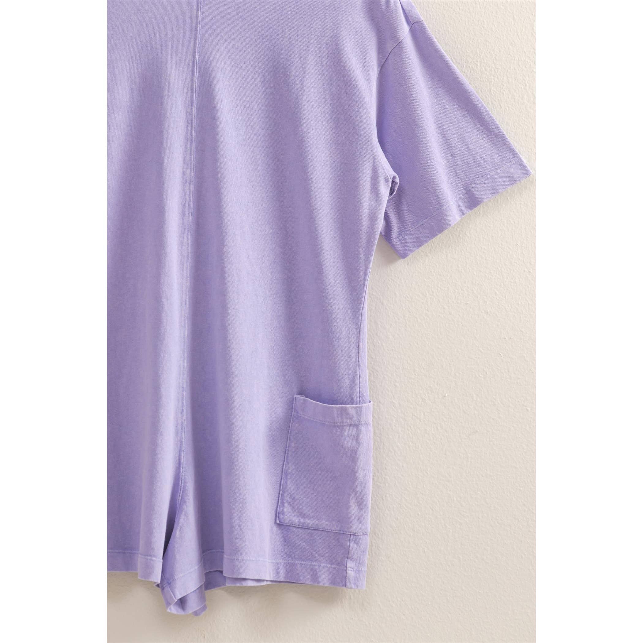 V-Back Romper:Wisteria