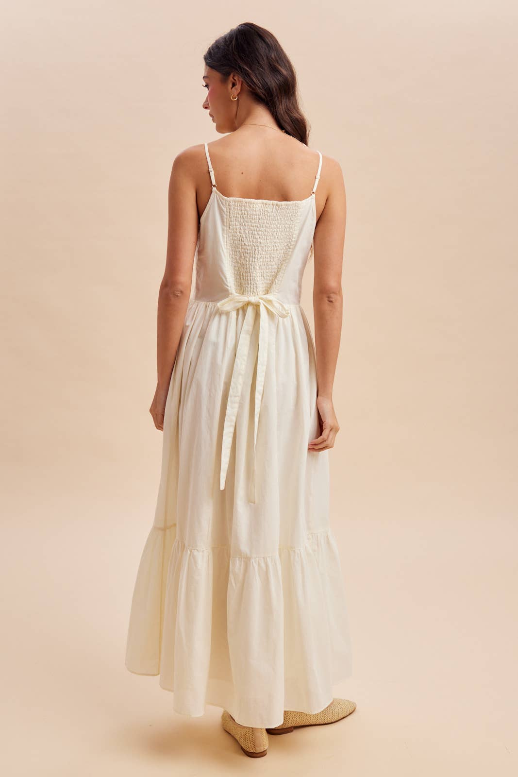 Gathered Maxi Dress: Buttercream