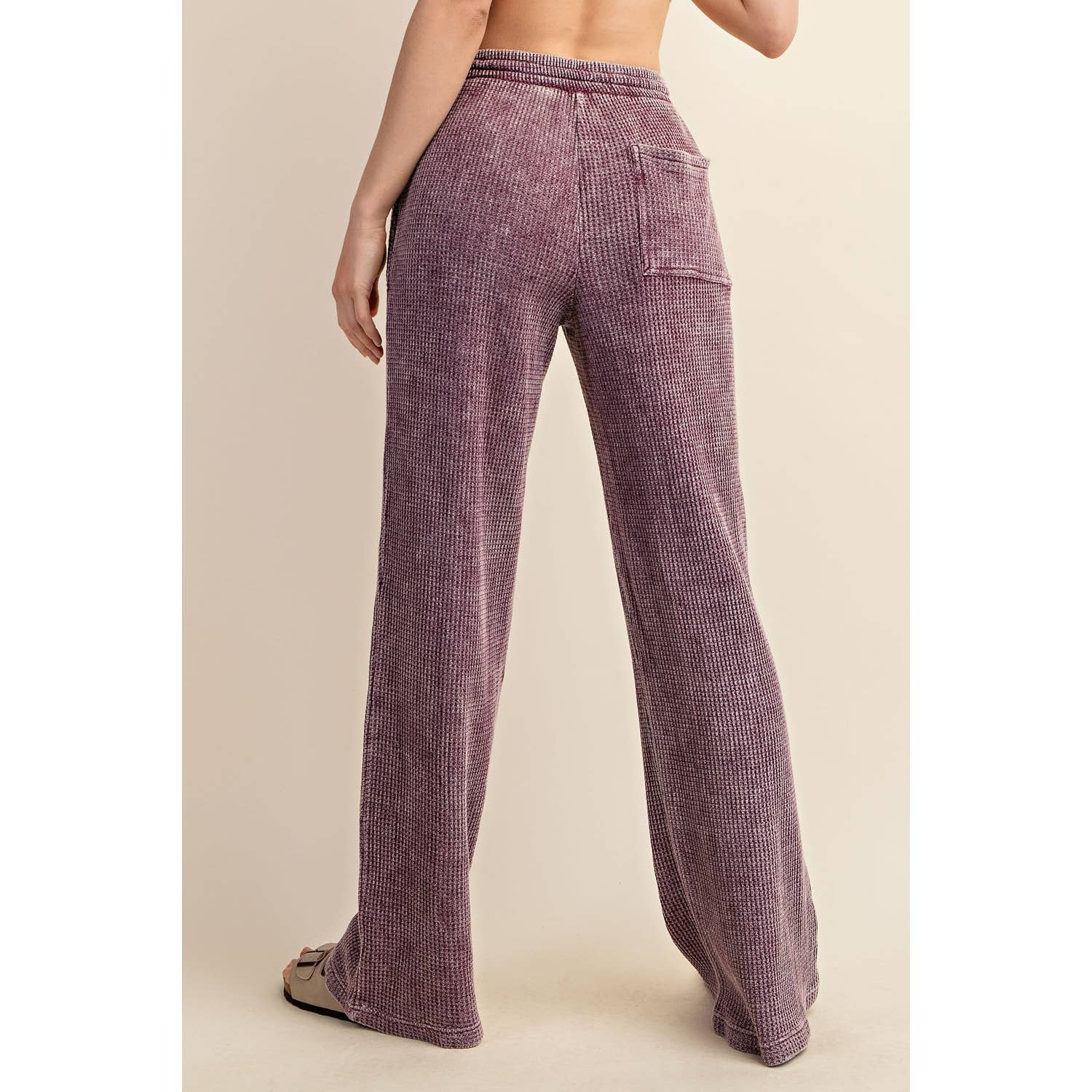Waffle Sweatpants: Wine