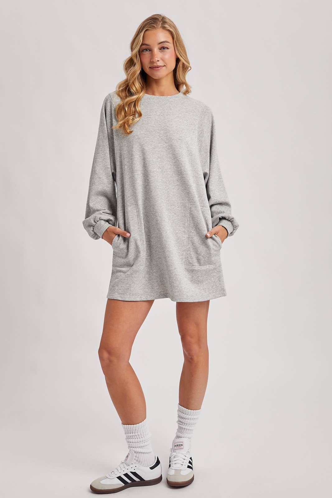 Oversized Sweatshirt Dress: Grey