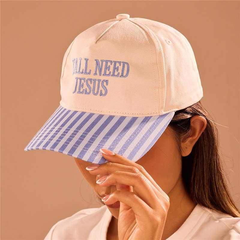 "Y'all Need Jesus" Hat: Blue