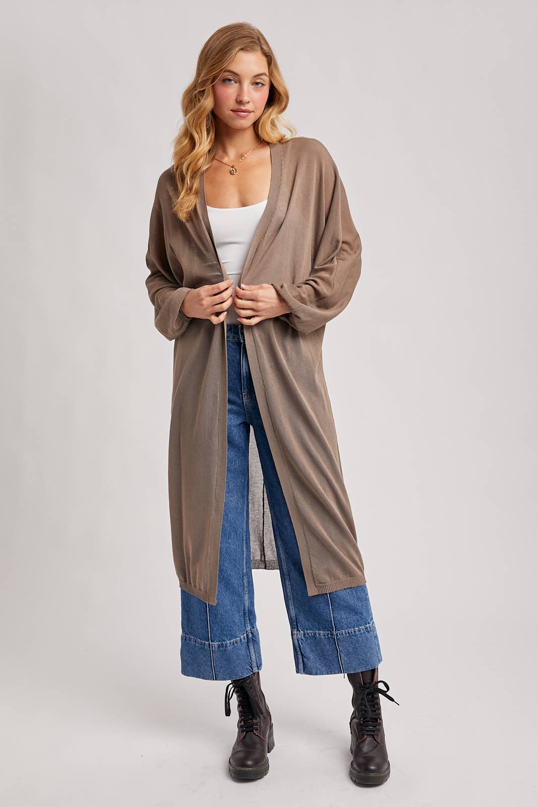 Sheer Knit Cardigan: Ash