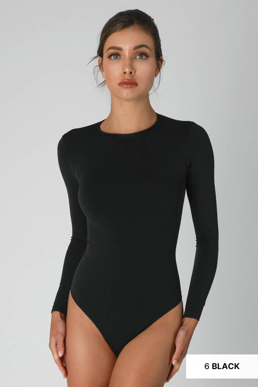 High Neck LS Bodysuit: Black