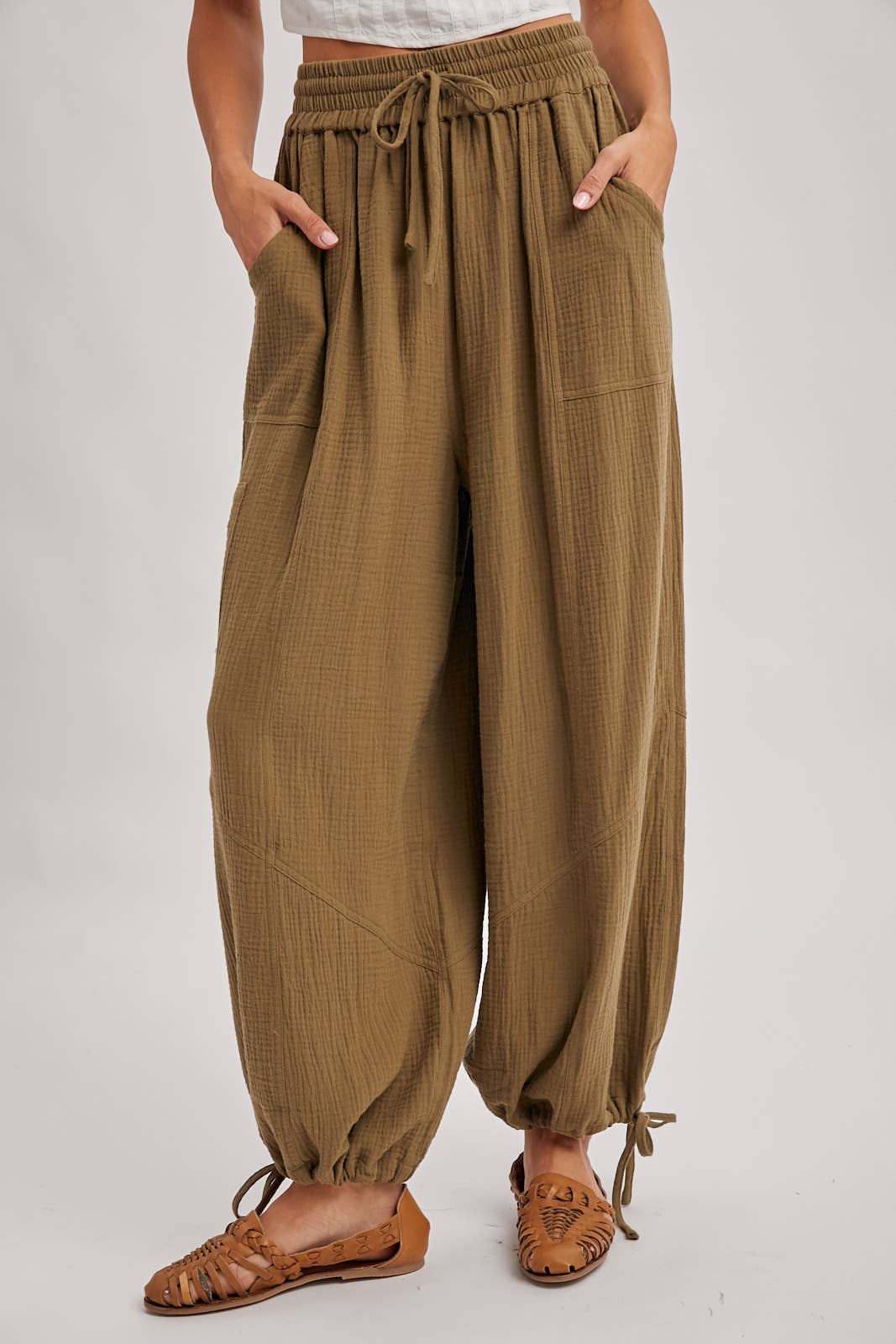 Harem Joggers: Lt. Olive