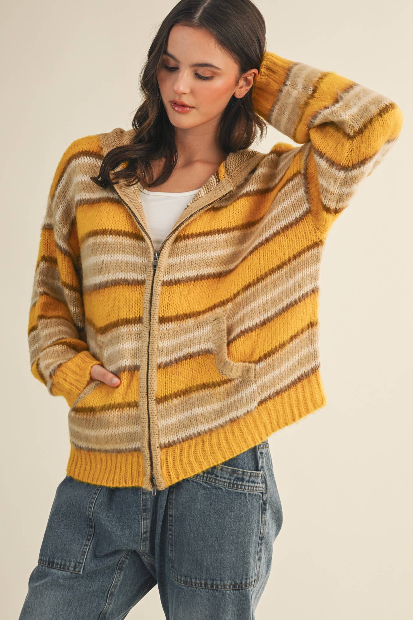 Marigold Zip Up Sweater