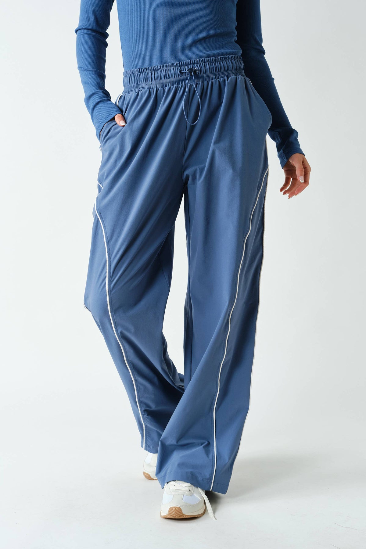 Curved Classic Track Pants: Ocean