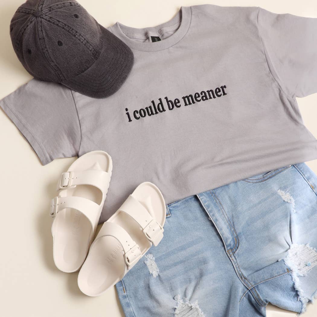 I Could Be Meaner Tee: Gravel