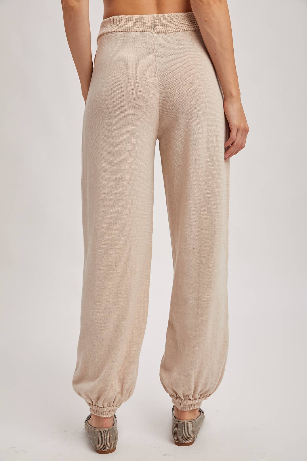 Relaxed Knit Jogger: Beige