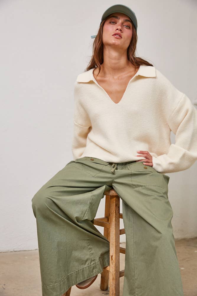 Polo Pullover Sweater: