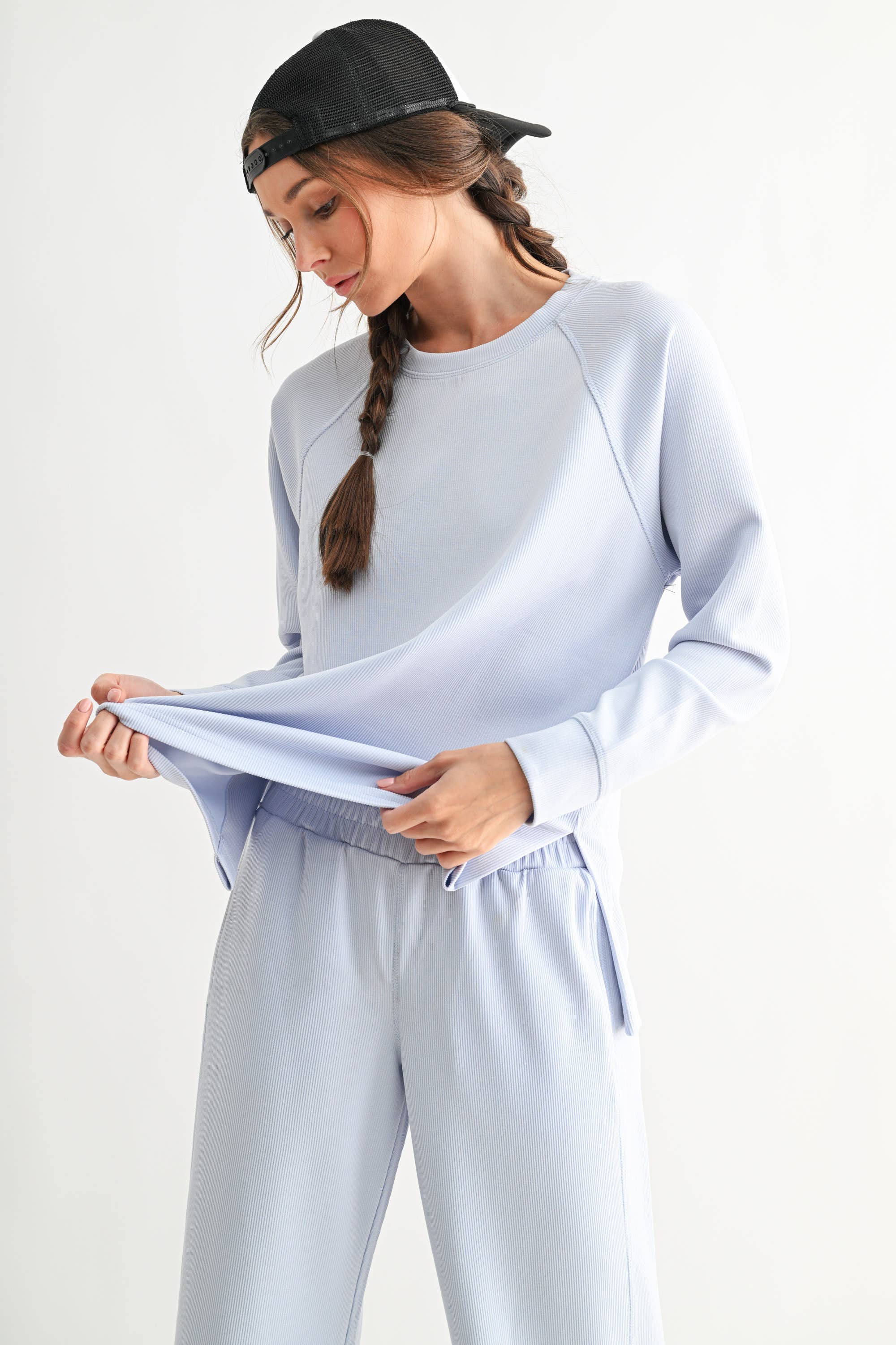 Luxe Raglan Tee: Deep Indigo