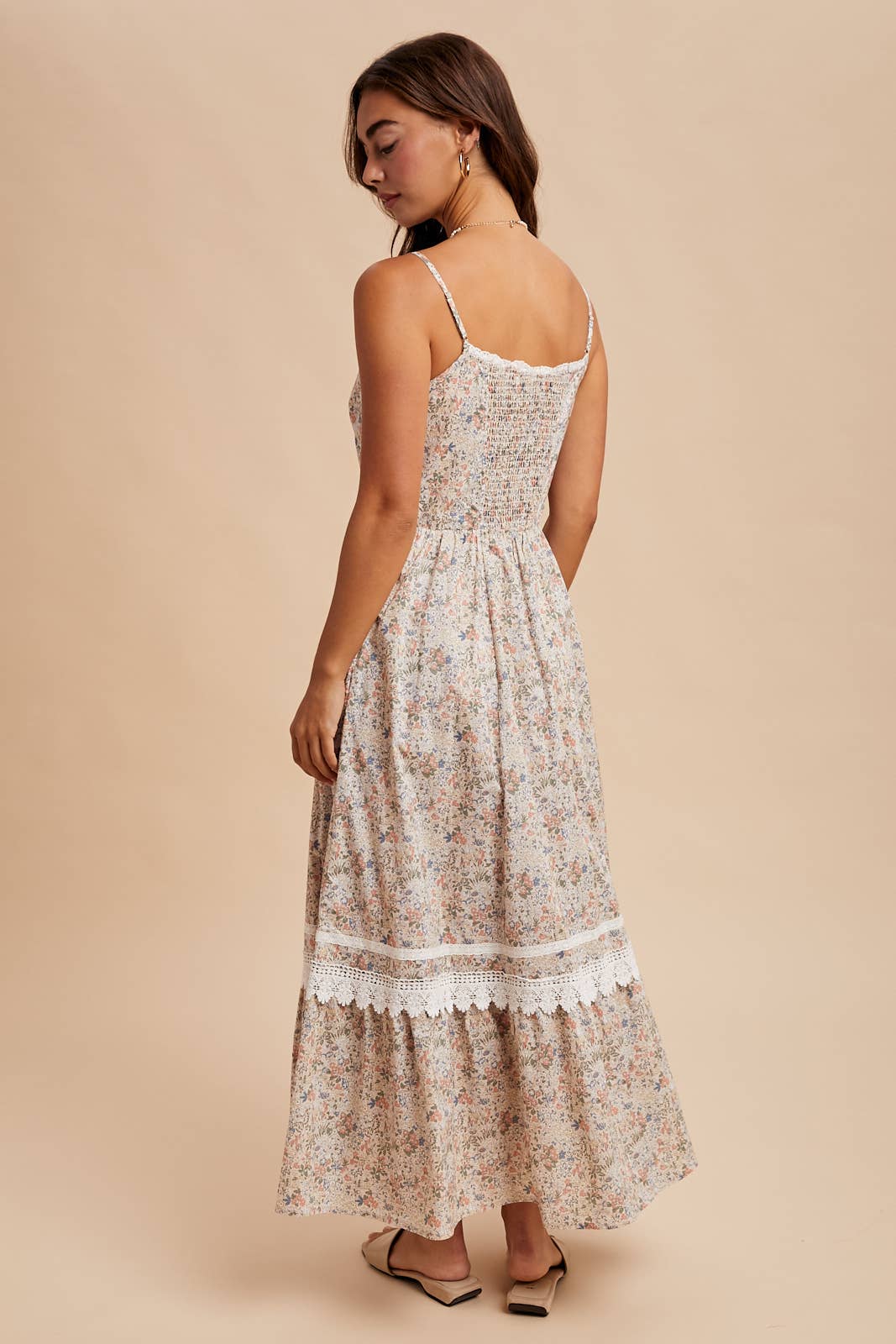 Floral Lace MaxiI Dress: Lt. Blue