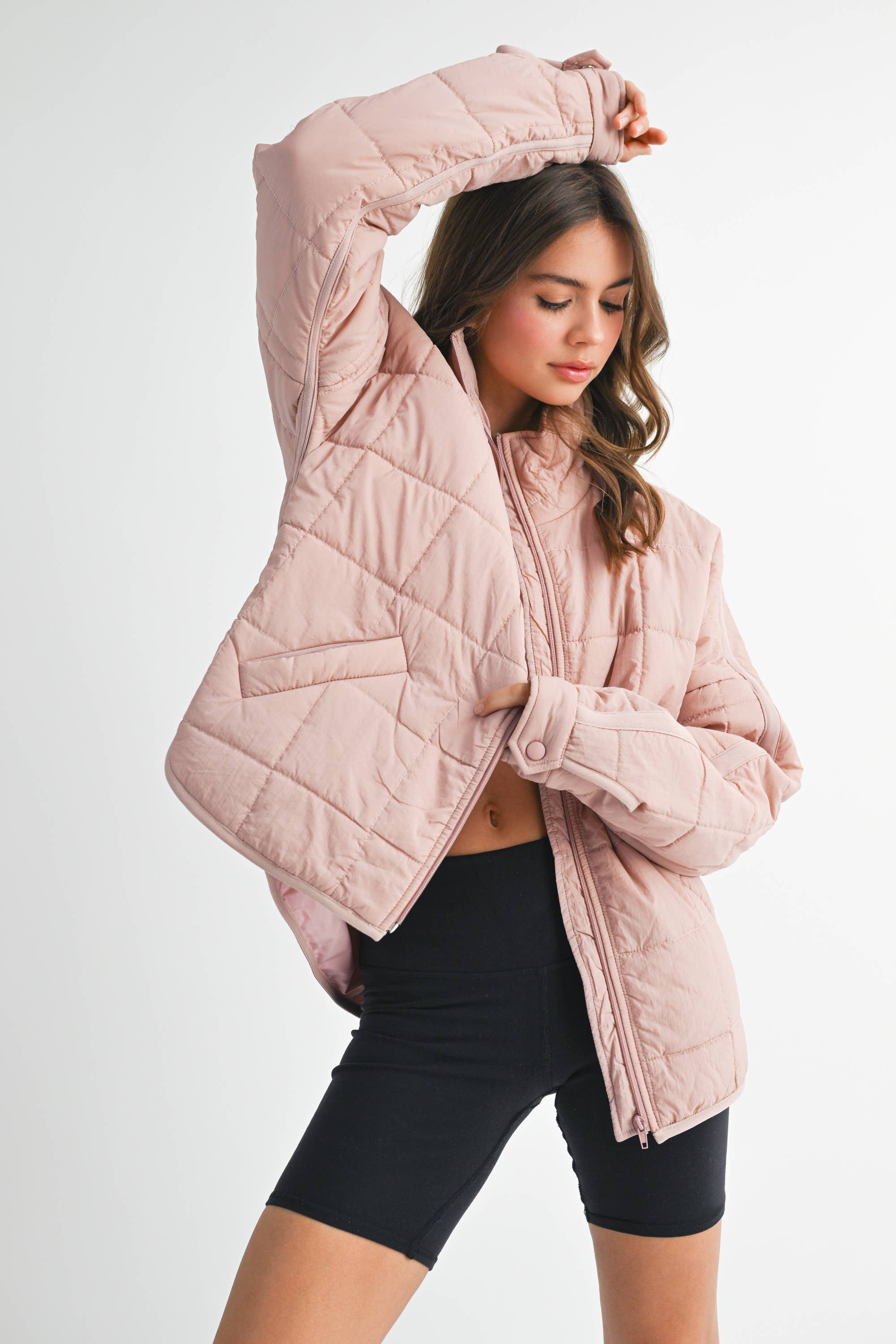 Bebe Puffer Jacket: Mauve Swoon