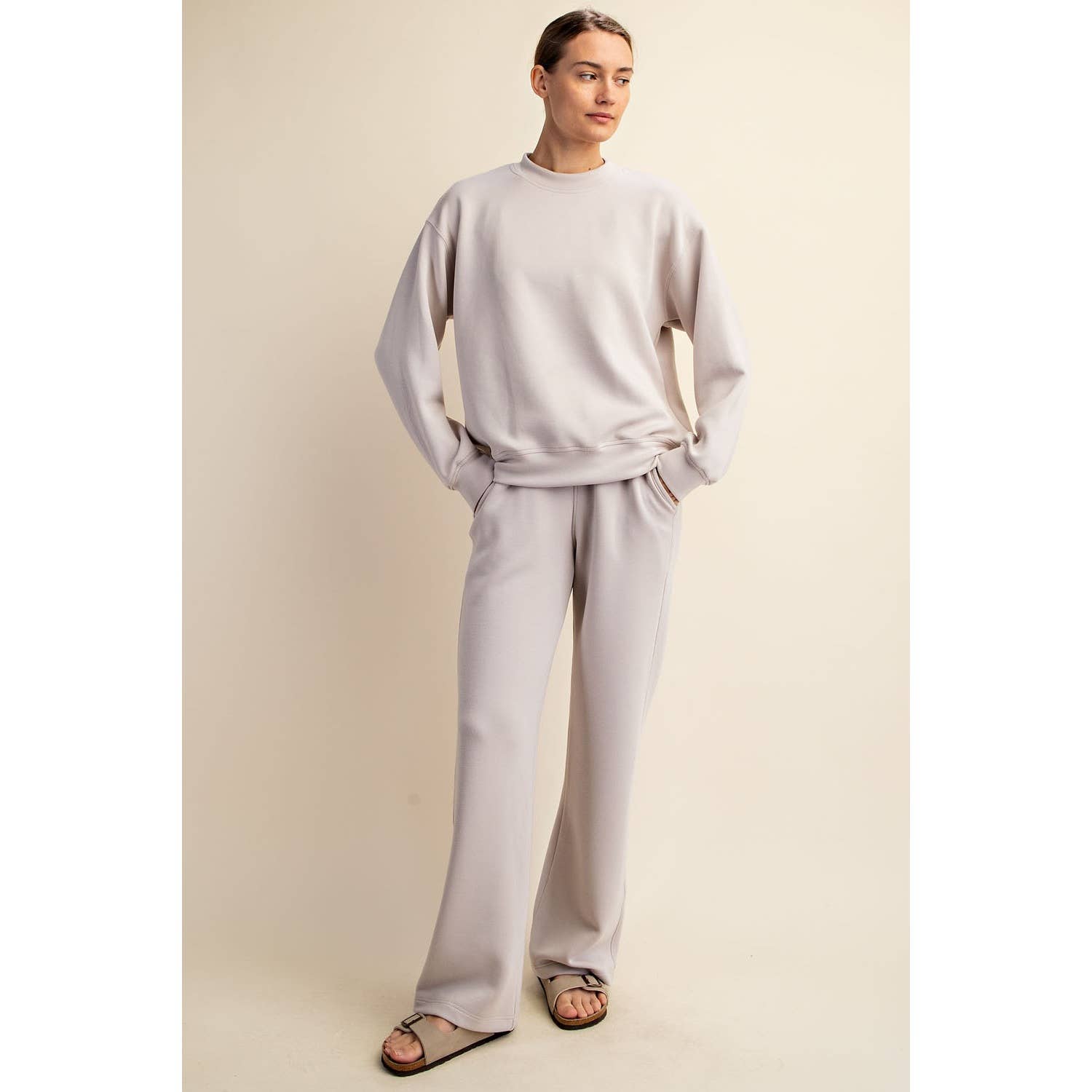 Scuba Straight Pants: Lt Mocha