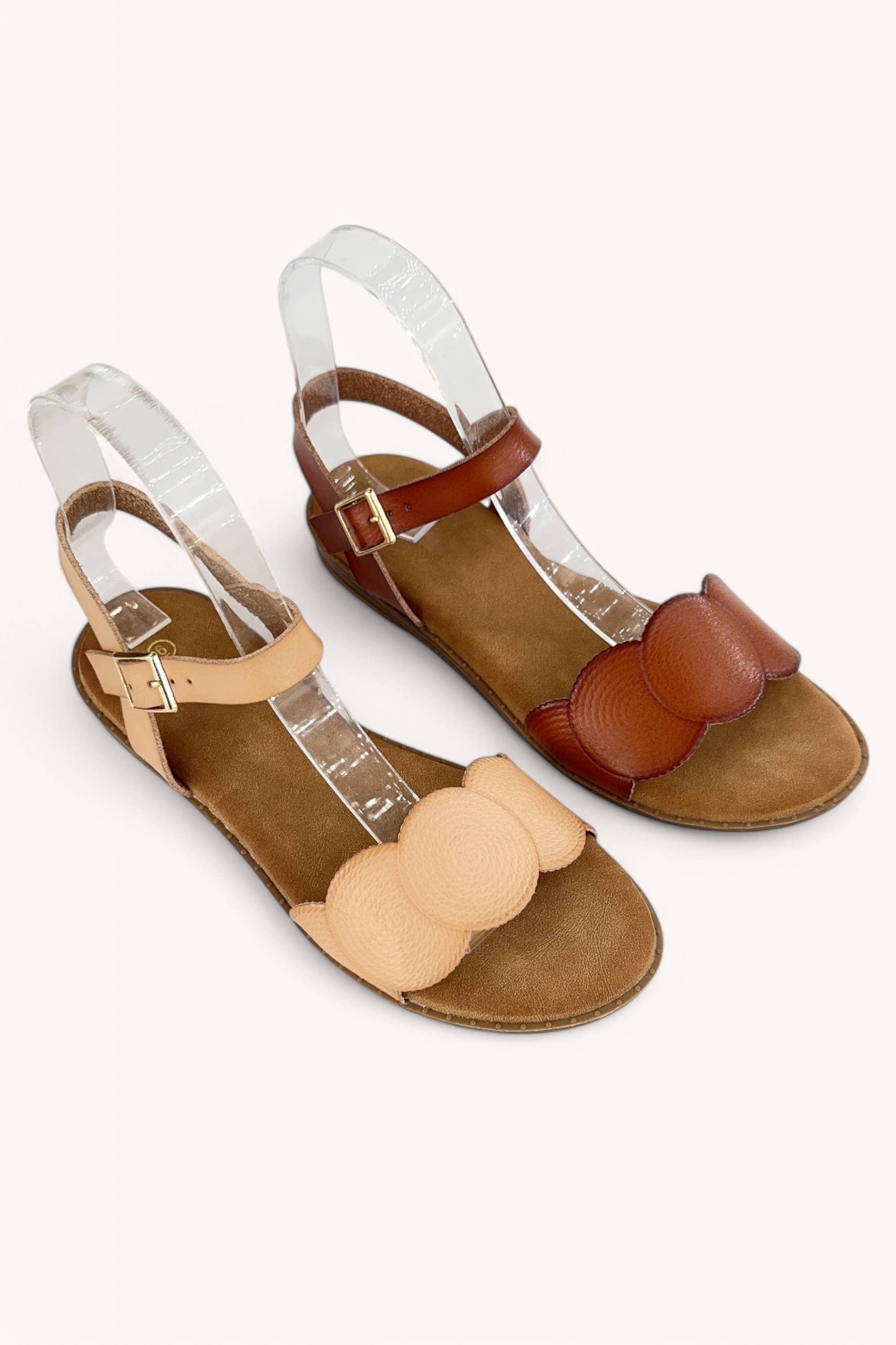 Scallop Edge Sandals: