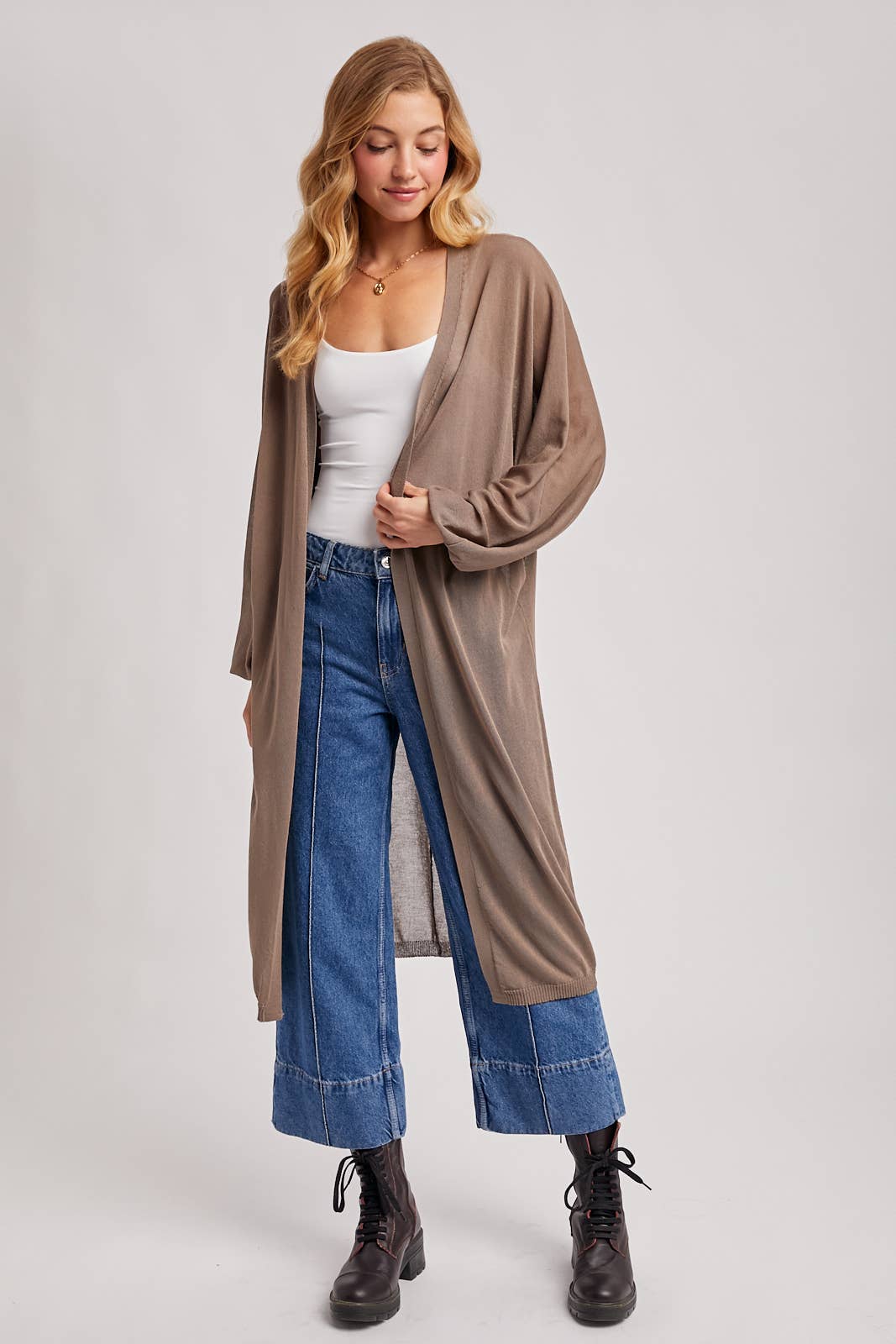 Sheer Knit Cardigan: Ash