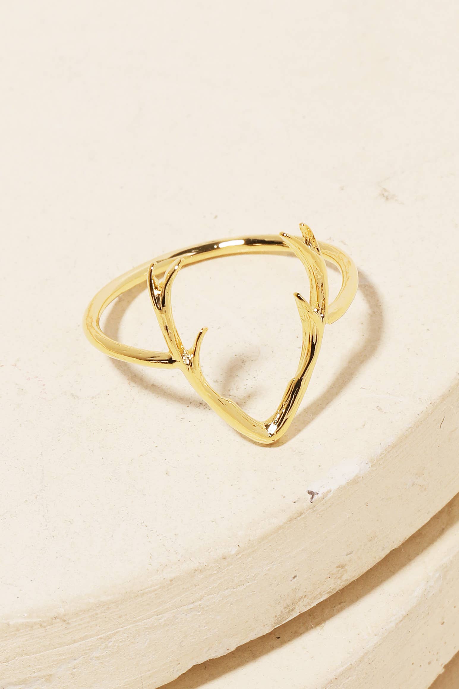 Gold Dipped Antler Ring: G