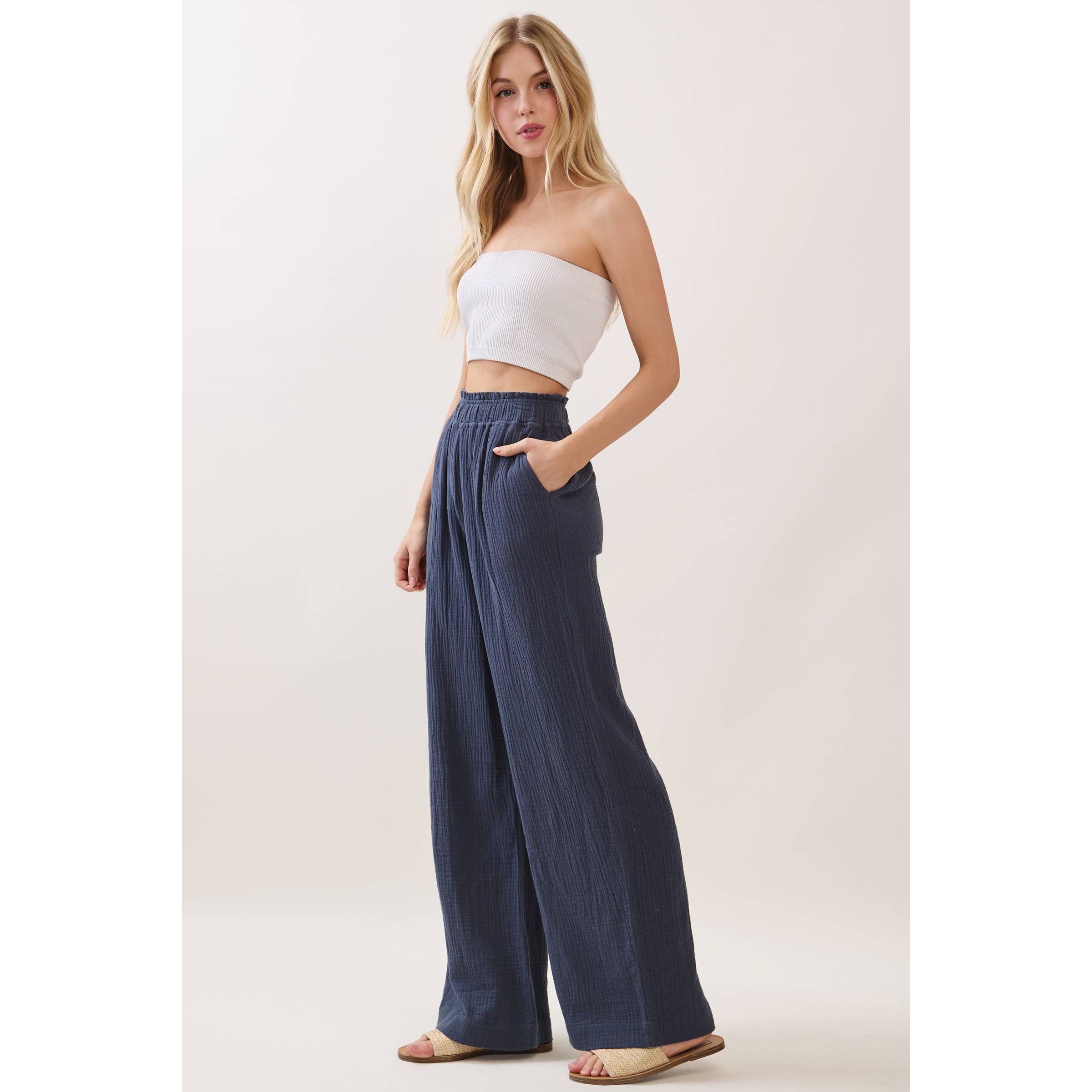 Double Gauze Pants: Denim