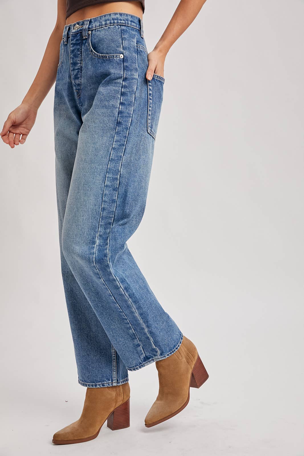 High-Rise Medium Wash Jeans: