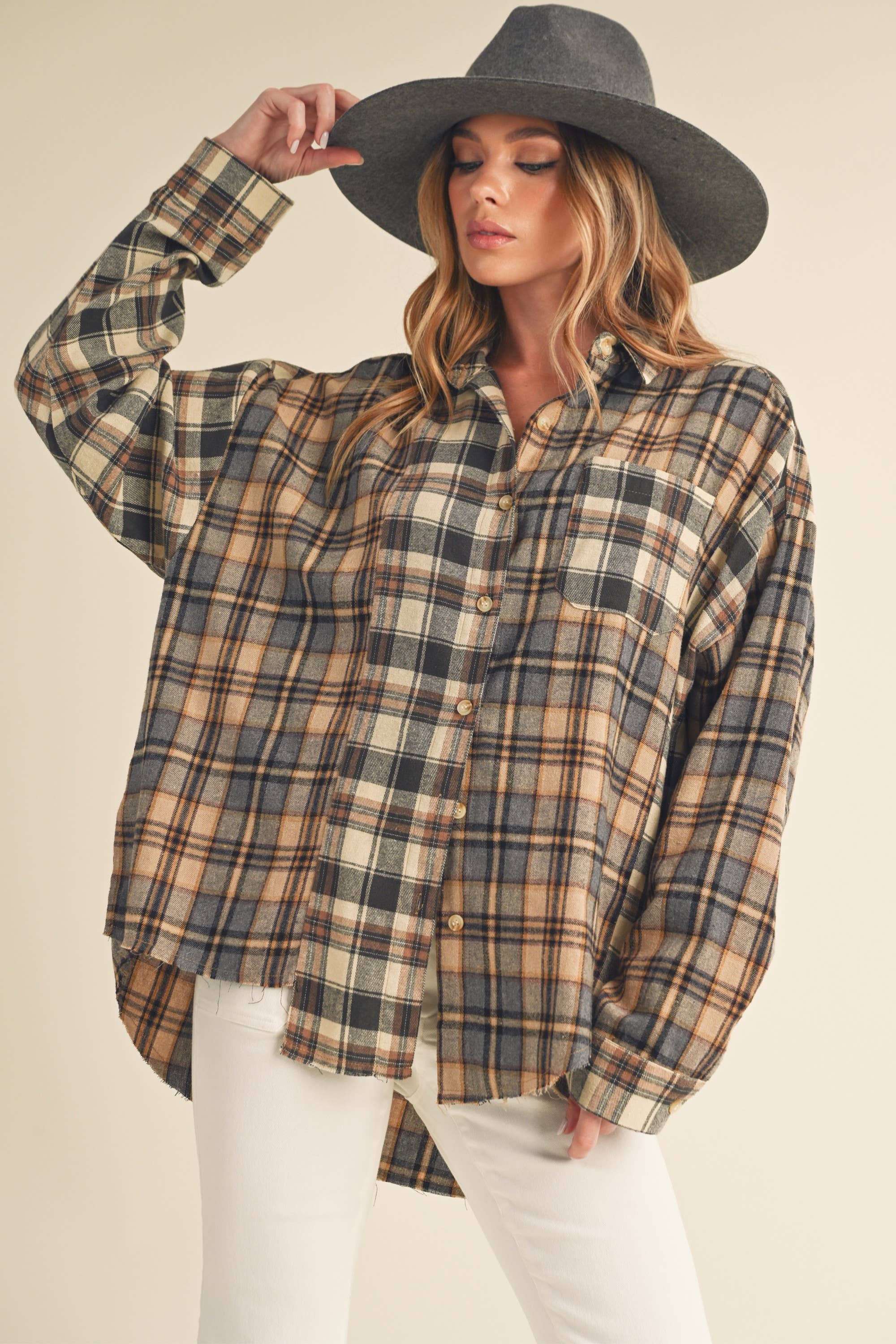 Noelle Flannel Shirt: Oat