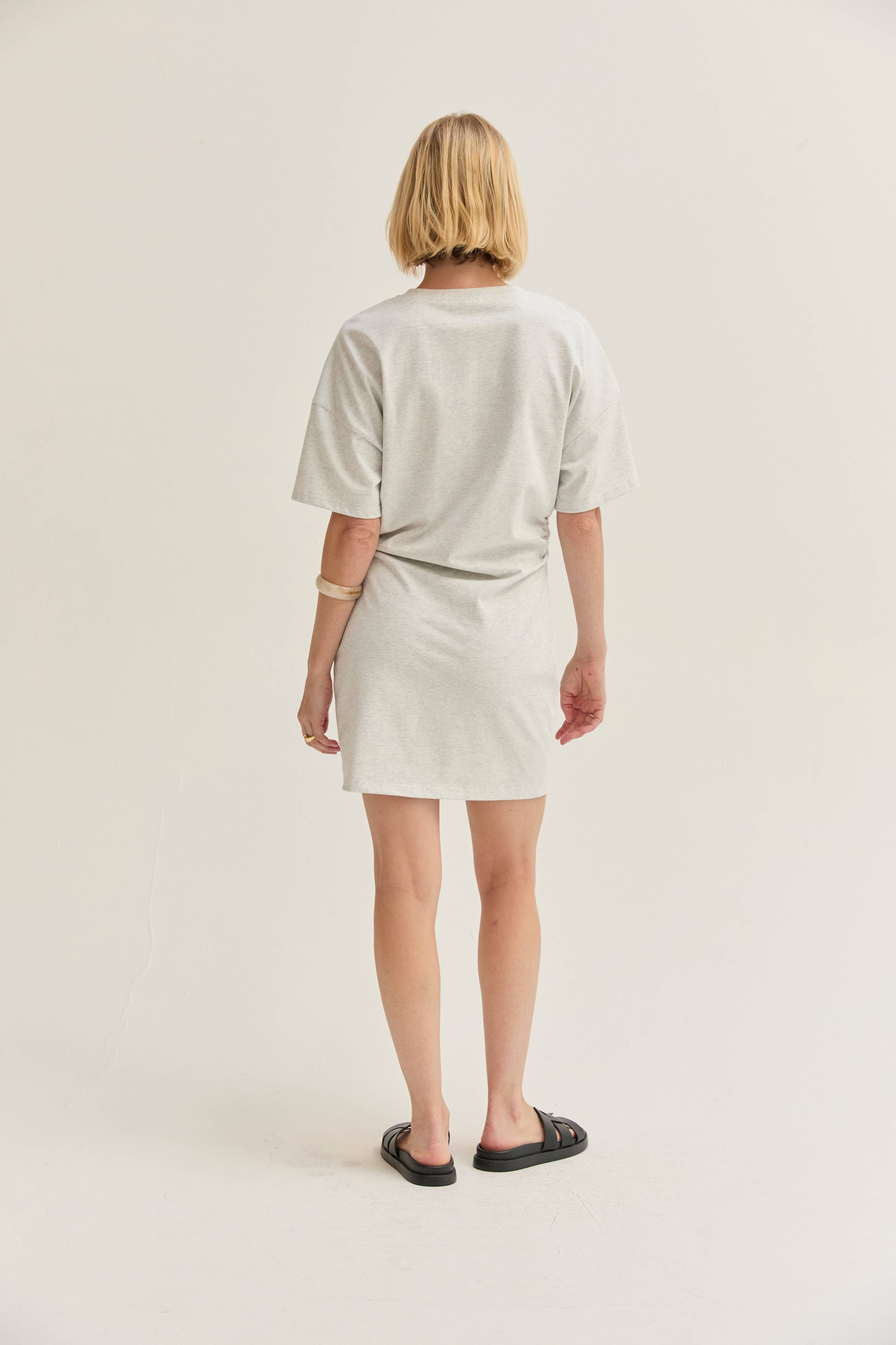 Ruched T-shirt Mini Dress: Melange