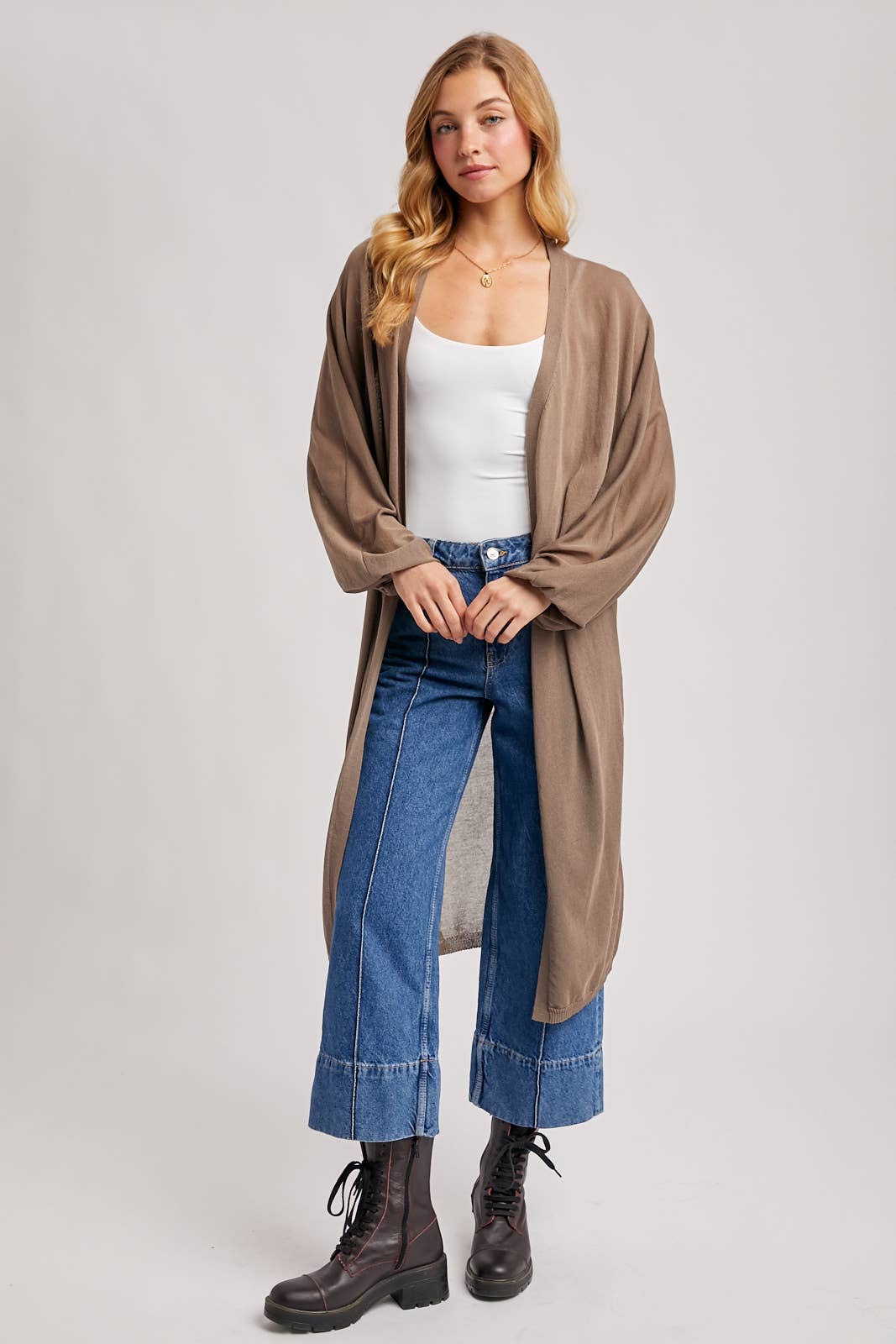 Sheer Knit Cardigan: Ash