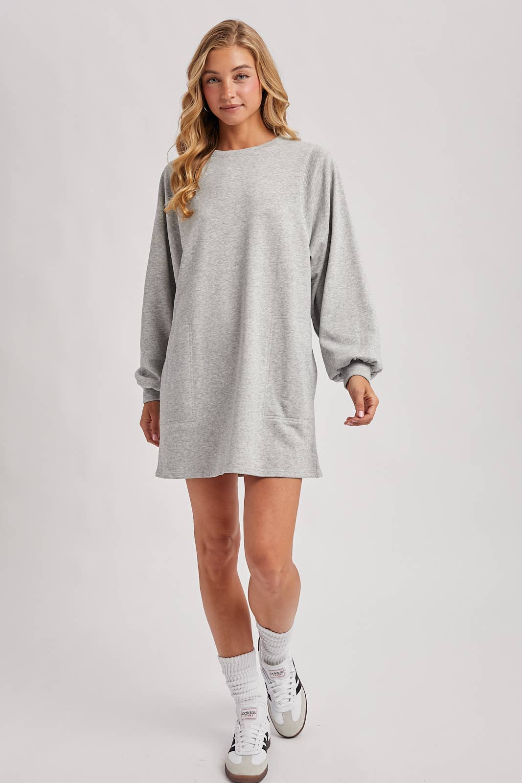 Oversized Sweatshirt Dress: Grey