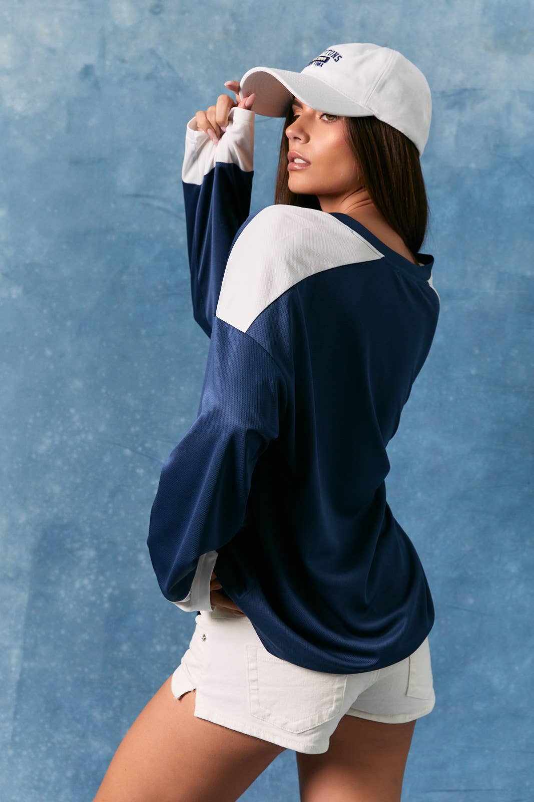 USA Oversized Jersey: Navy-White