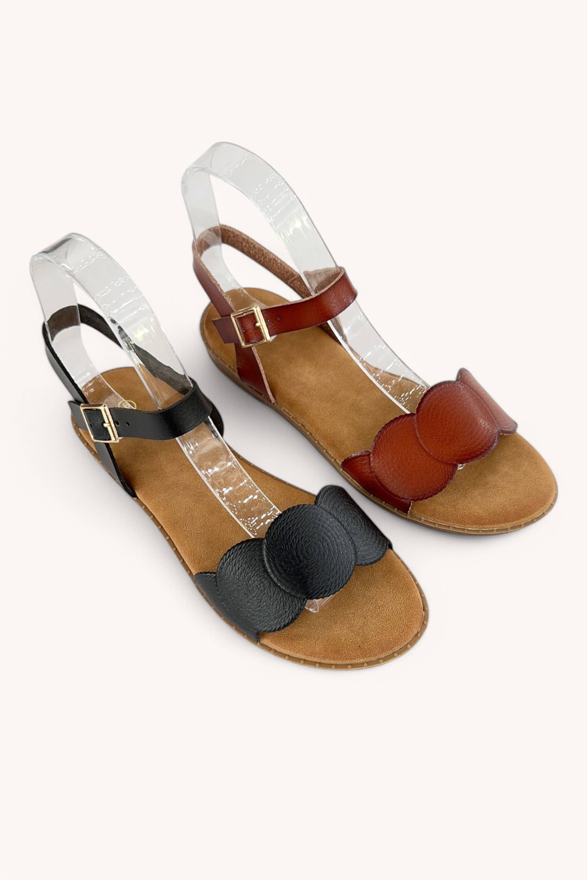 Scallop Edge Sandals: