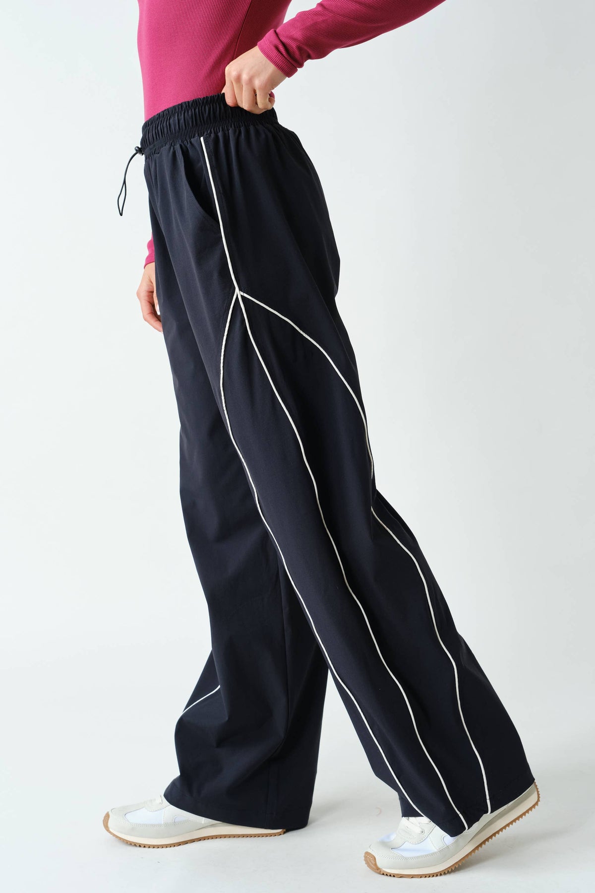 Curved Classic Track Pants: Truffle