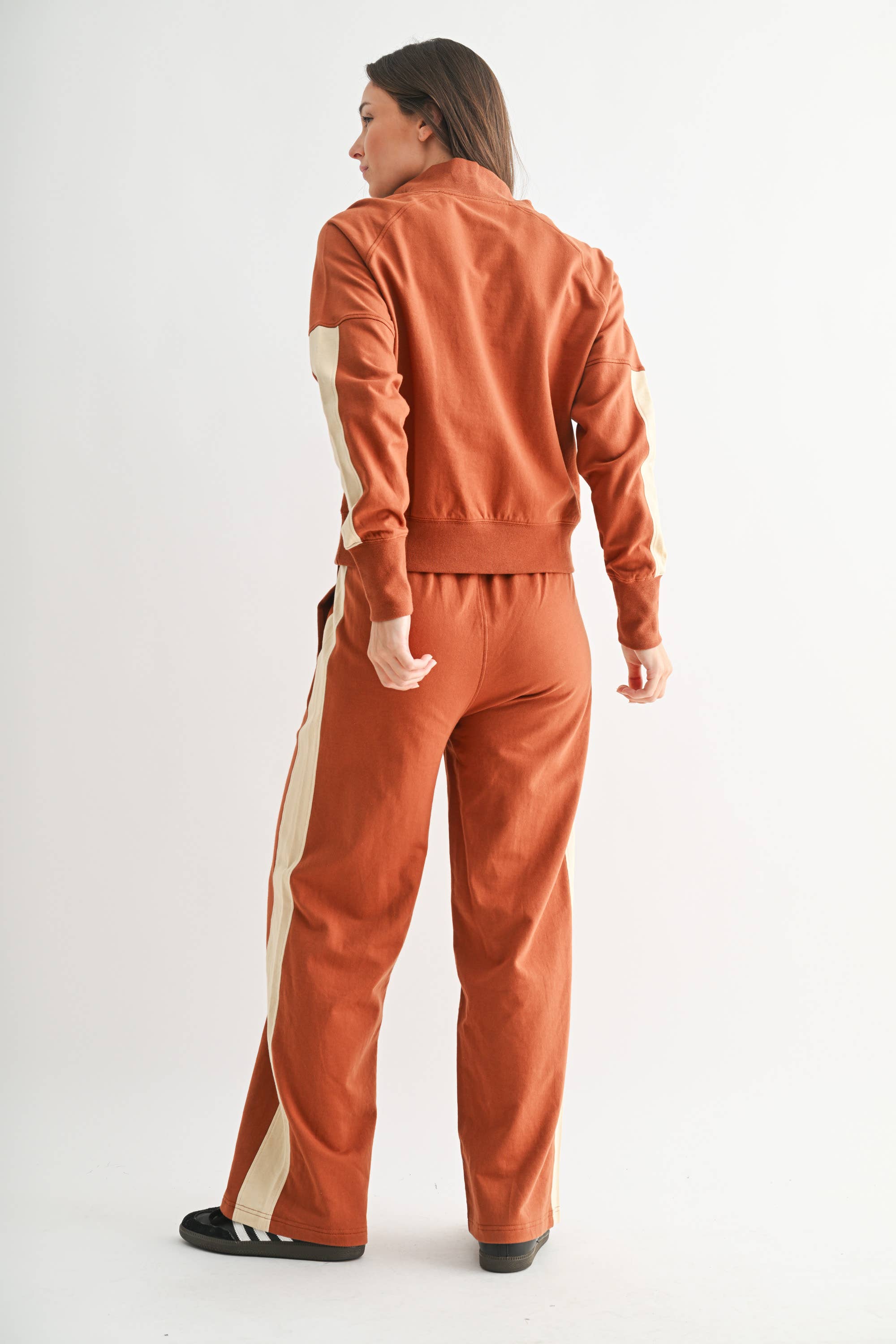 Varsity Stripe Set: Brick/Grey