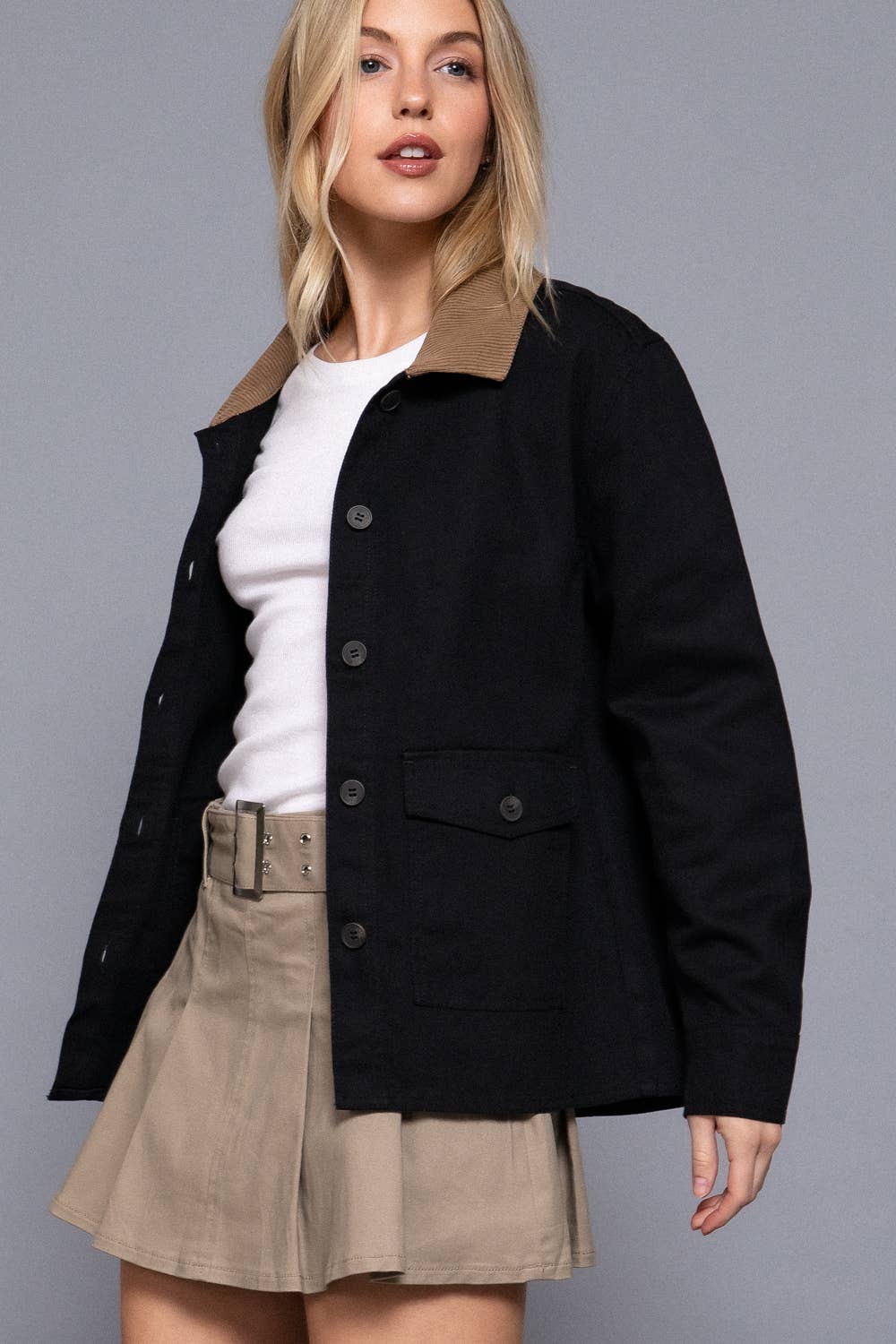 Corduroy Twill Jacket:Khaki