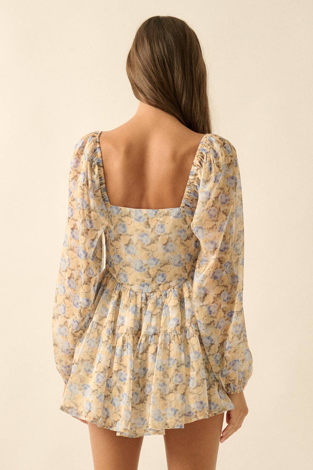 Chiffon Ruffle Romper: Misted Yellow
