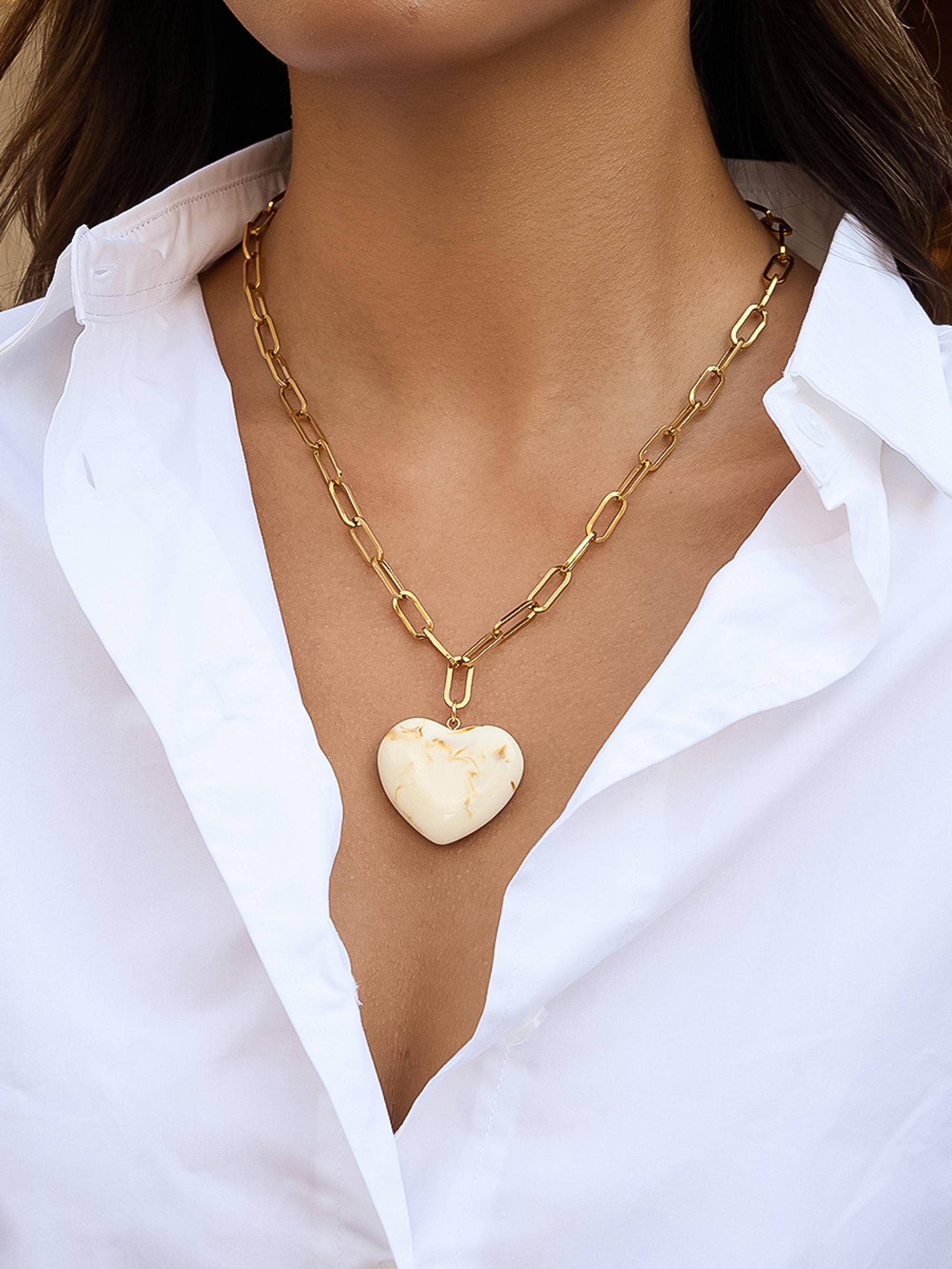 Rouelle 18K Gold Heart Chain Necklace