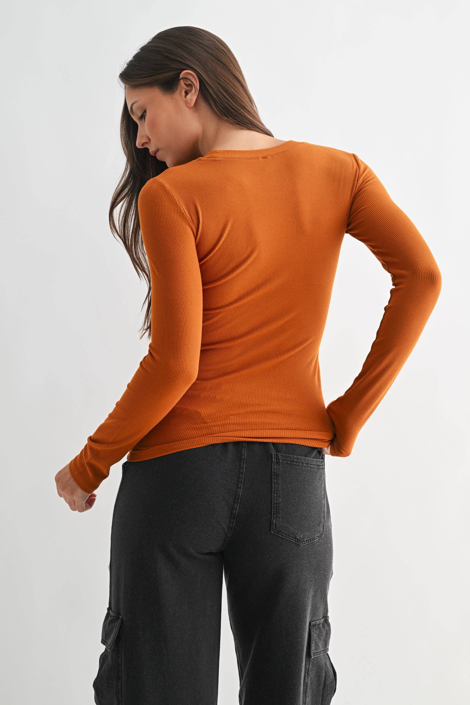 Essential Micro-Ribbed Athleisure Top: Plum