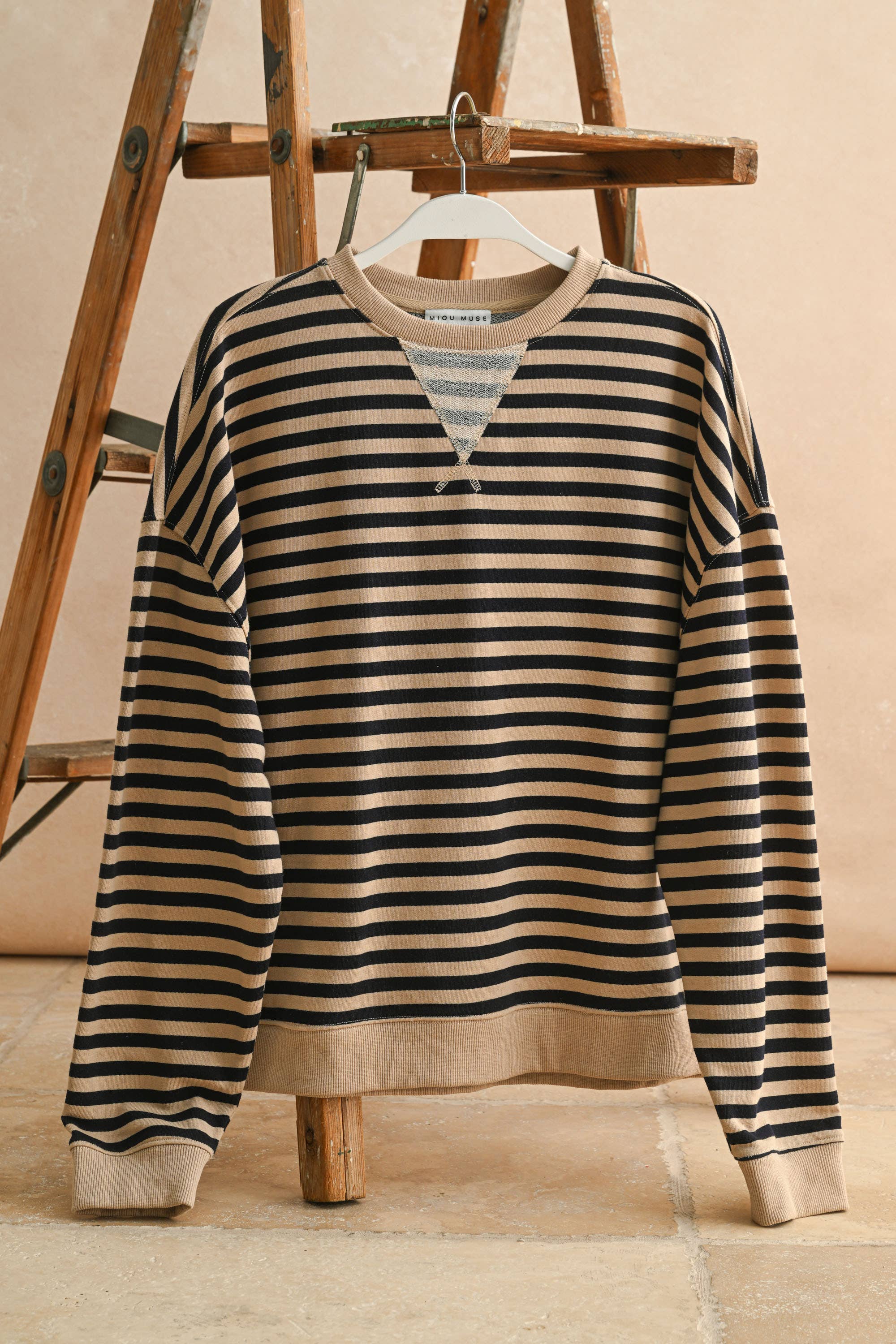 Striped Pullover: Red/Gray