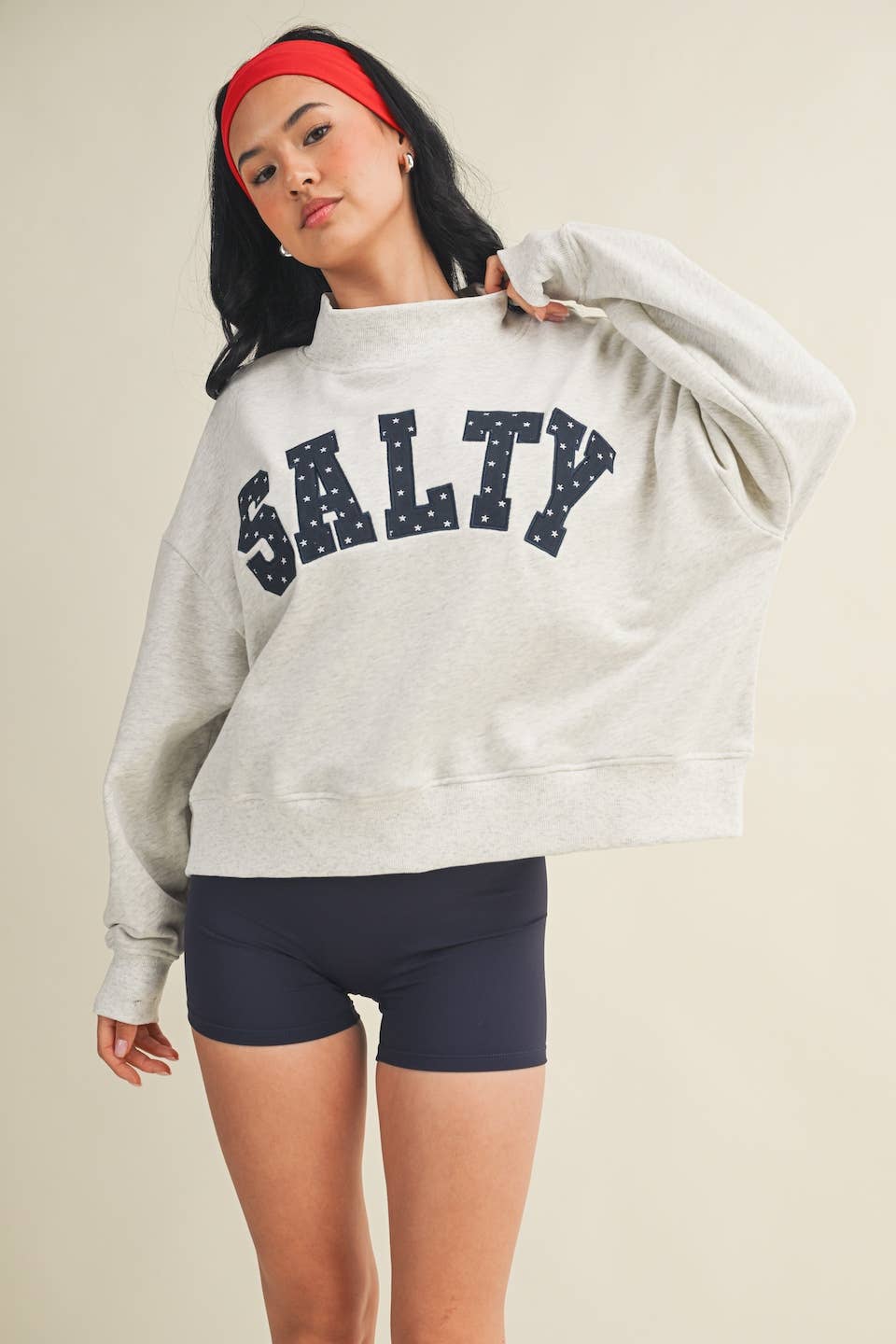 Salty Stars OS Sweatshirt: Grey
