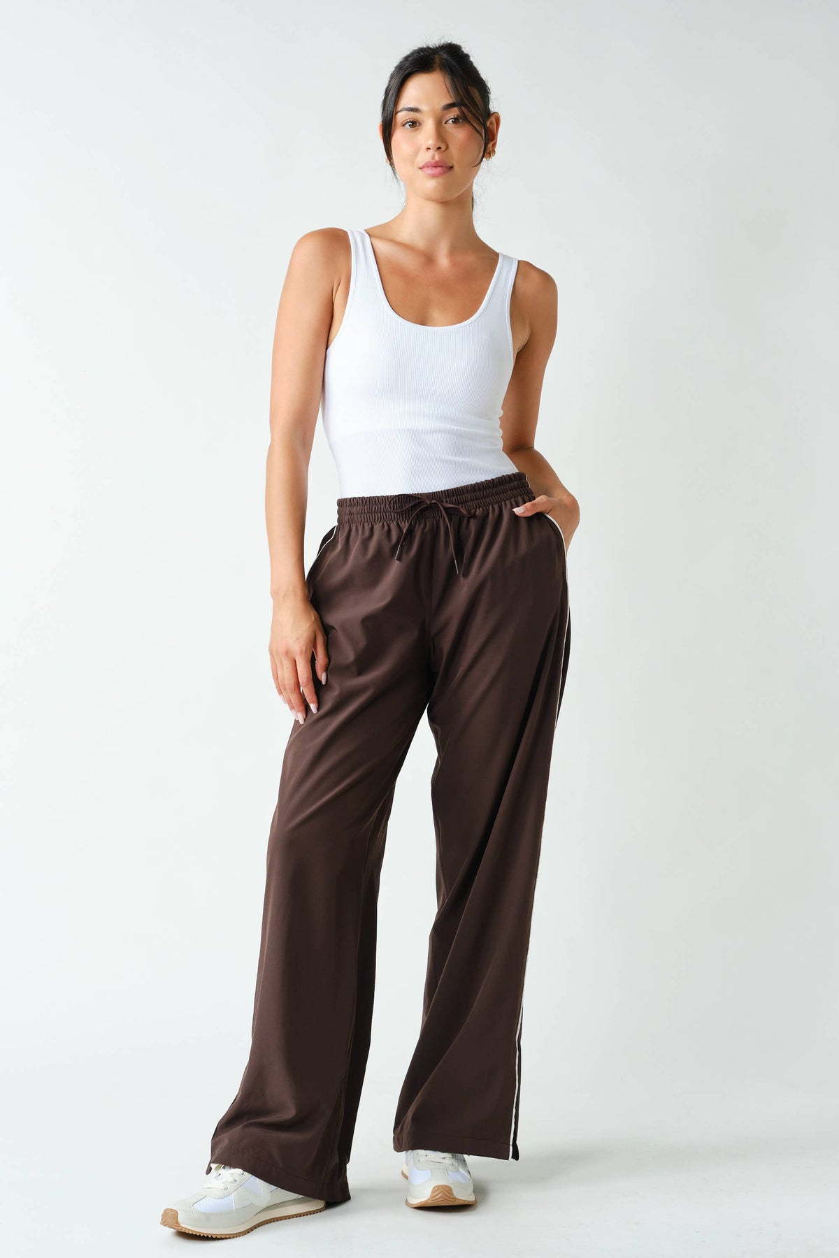 Finish Line Track Pants: Coffee