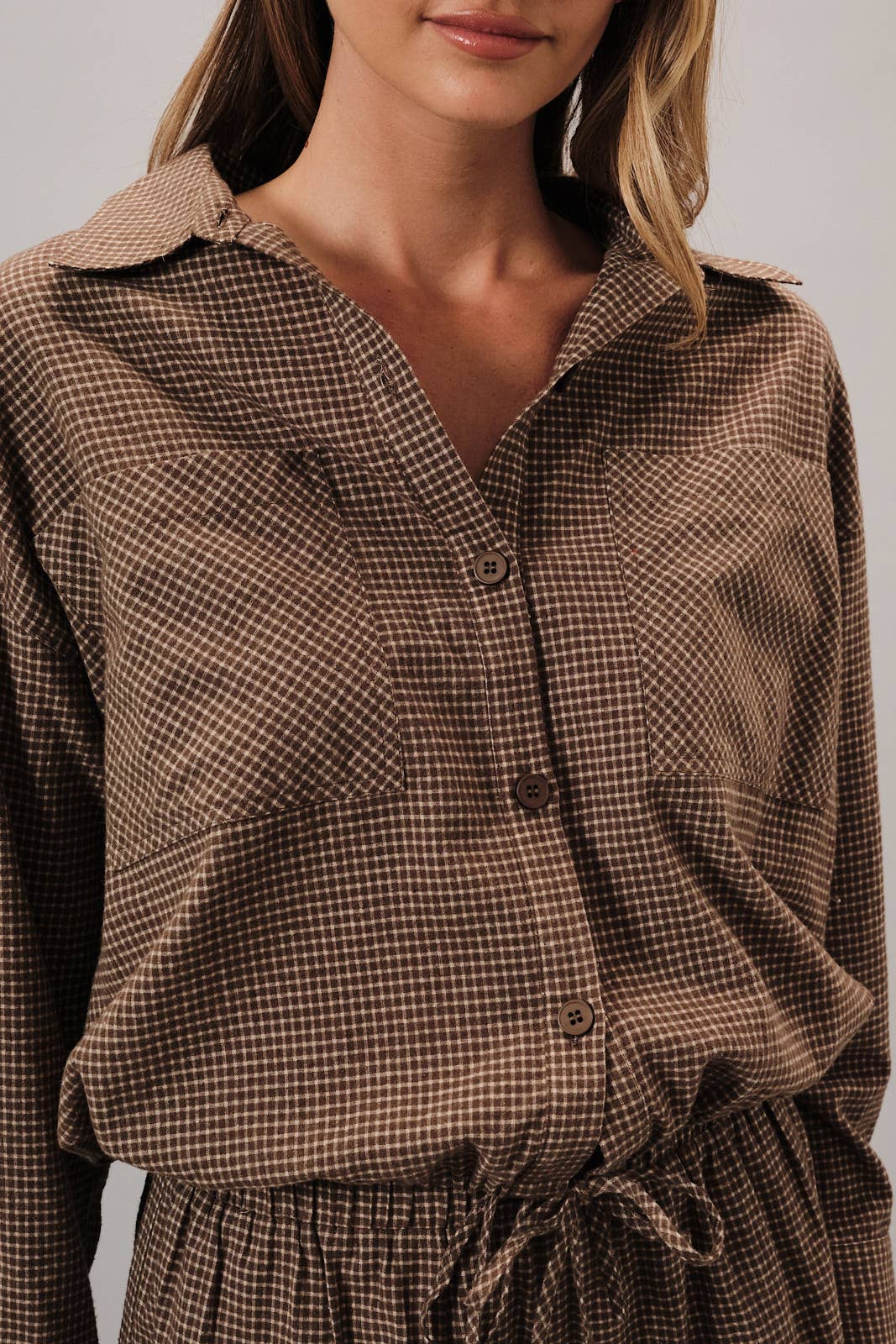 Mel Micro Plaid Set