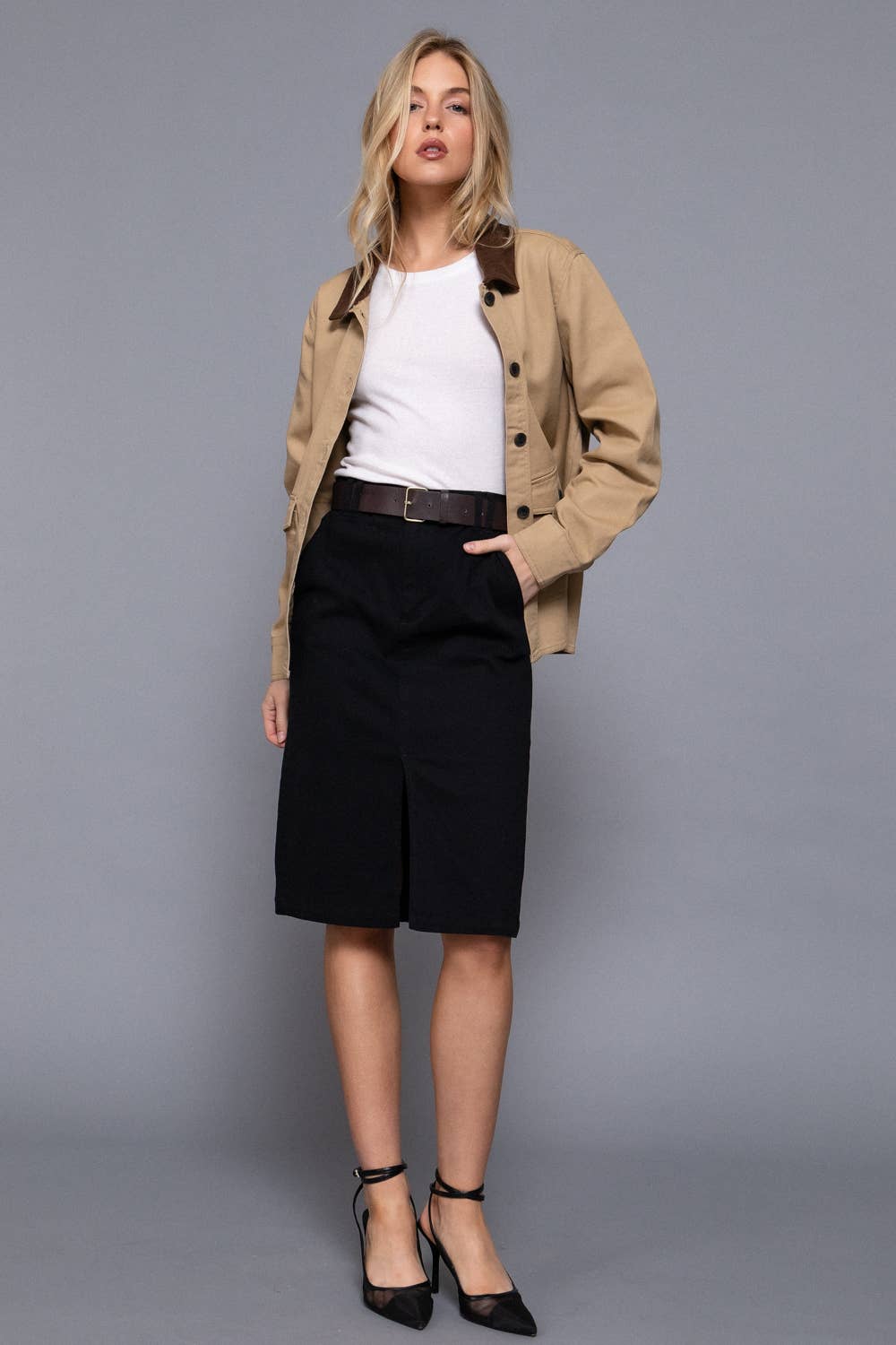 Corduroy Twill Jacket:Khaki