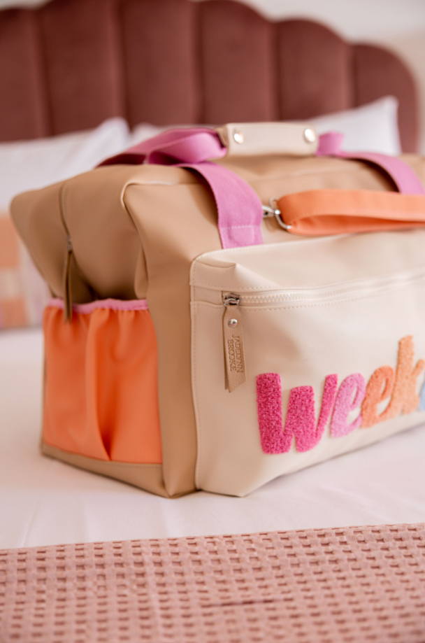 Duffle - Weekend Color Block (Cream/Coral)