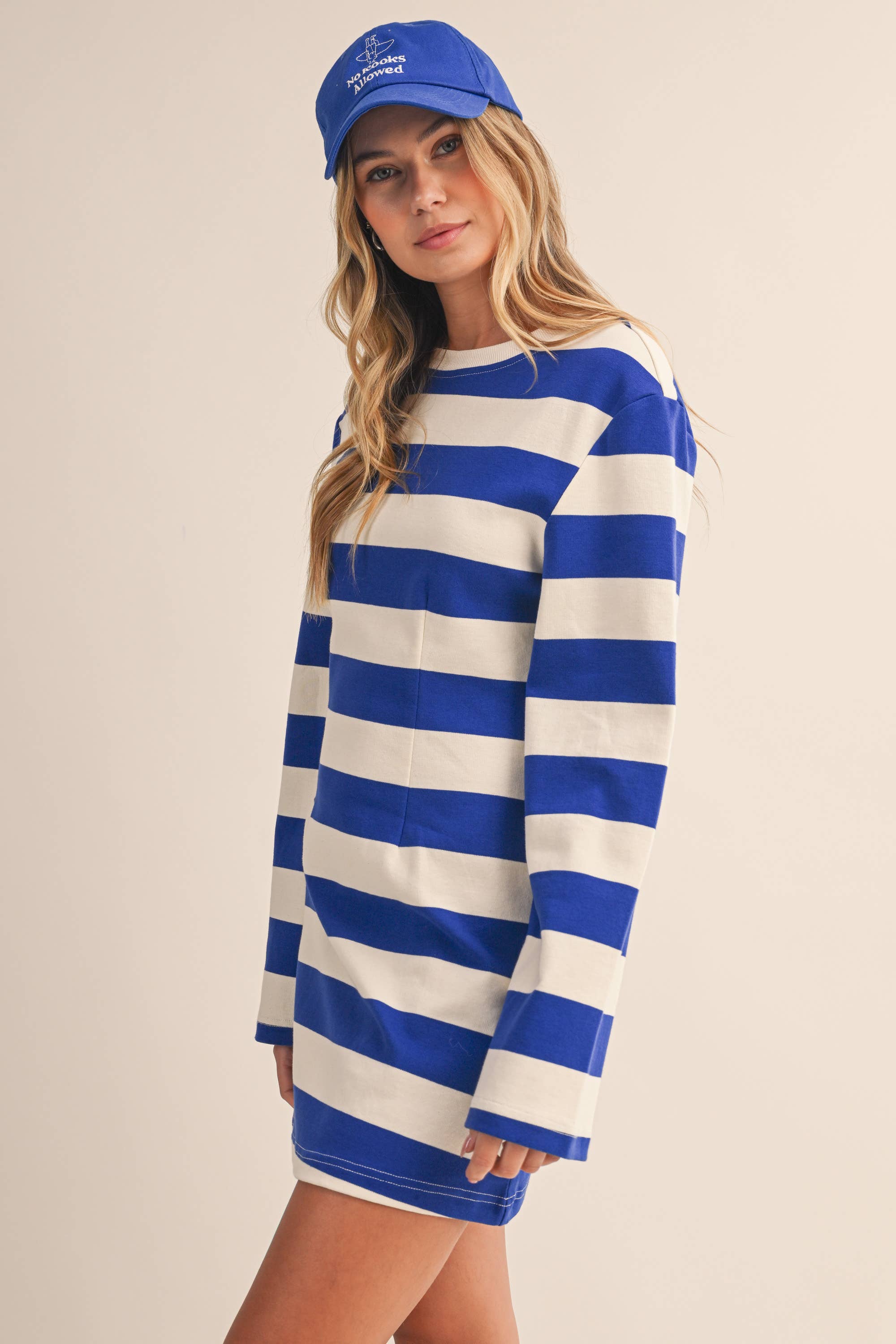 Bell Sleeve Mini Dress :Royal