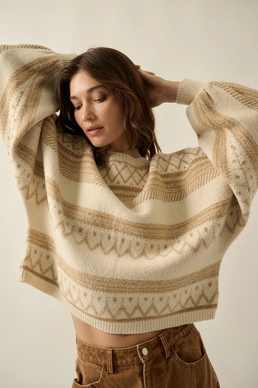 Fair Isle Sweater: Cream