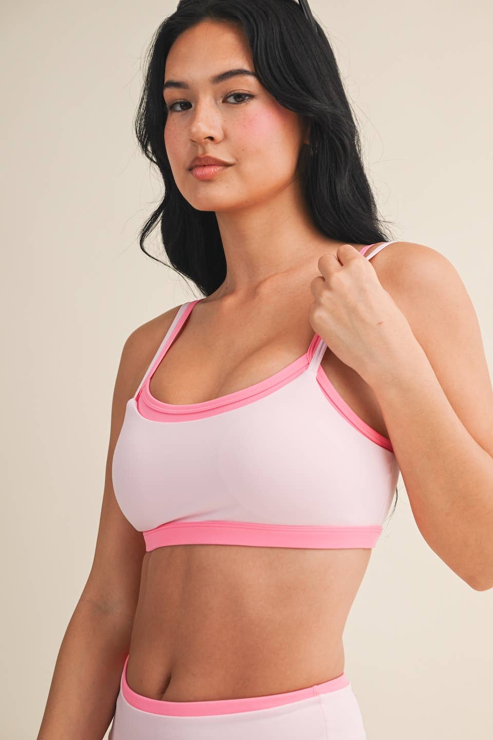 Double Layered Sports Bra: Pink