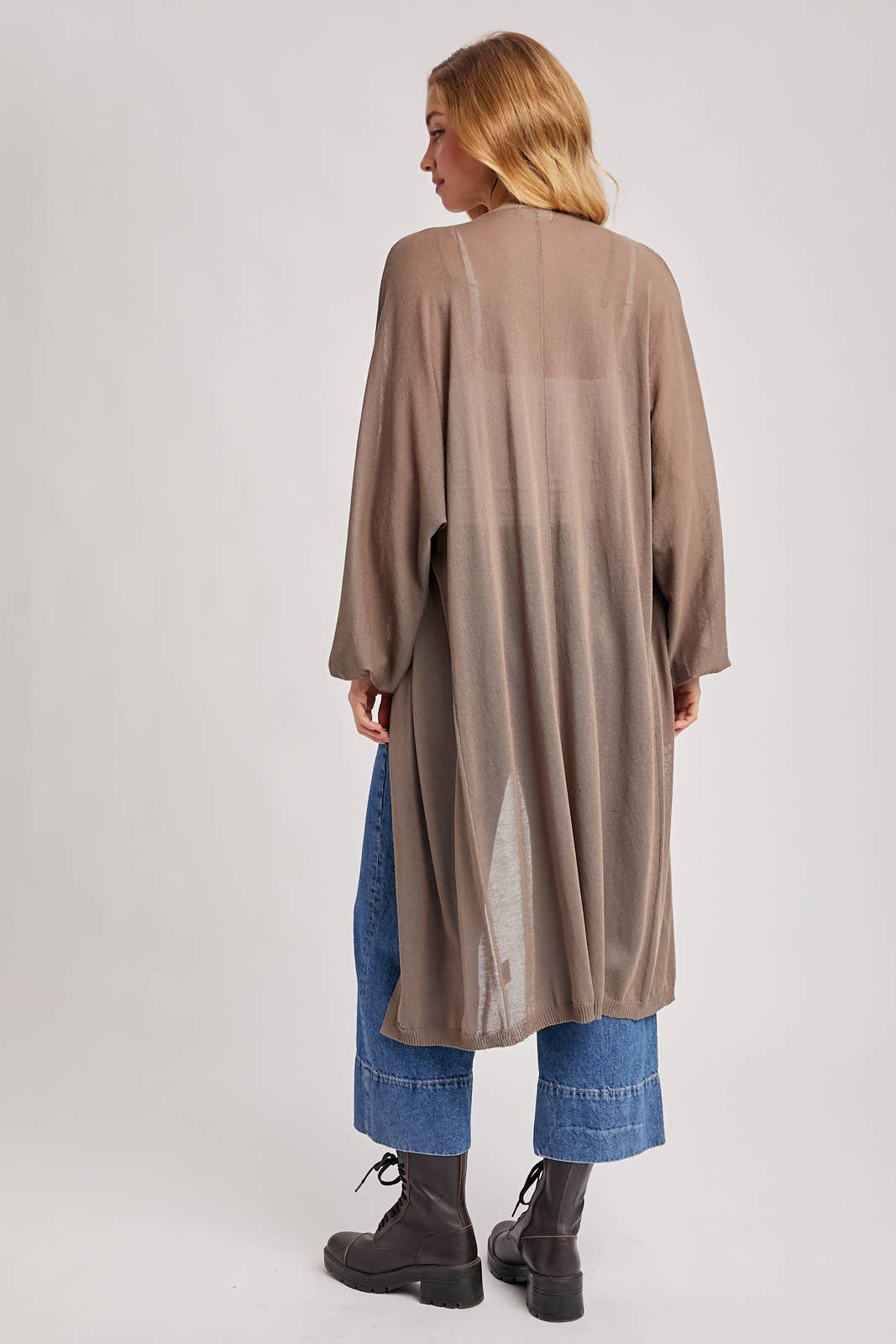 Sheer Knit Cardigan: Ash
