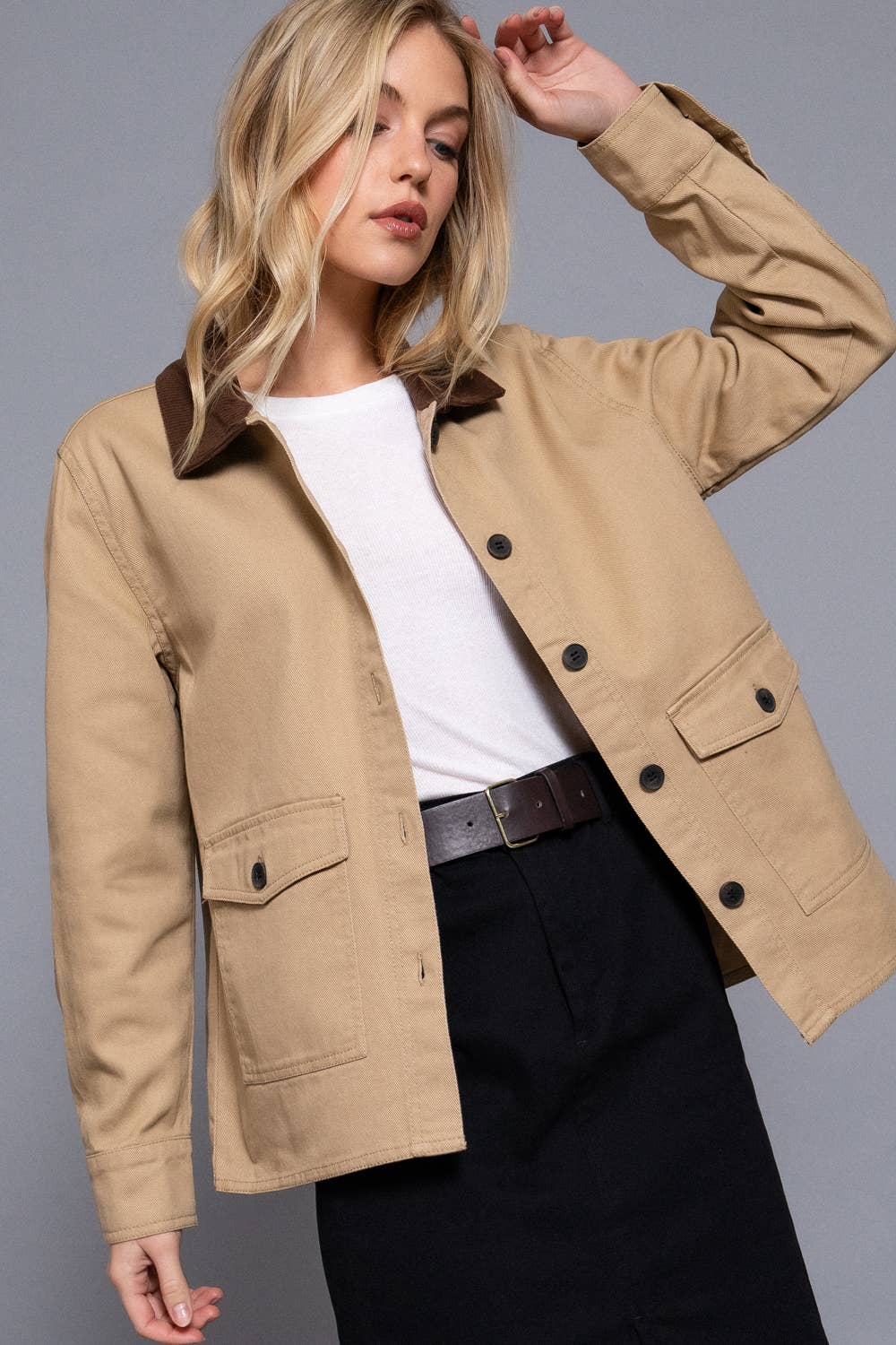 Corduroy Twill Jacket:Khaki
