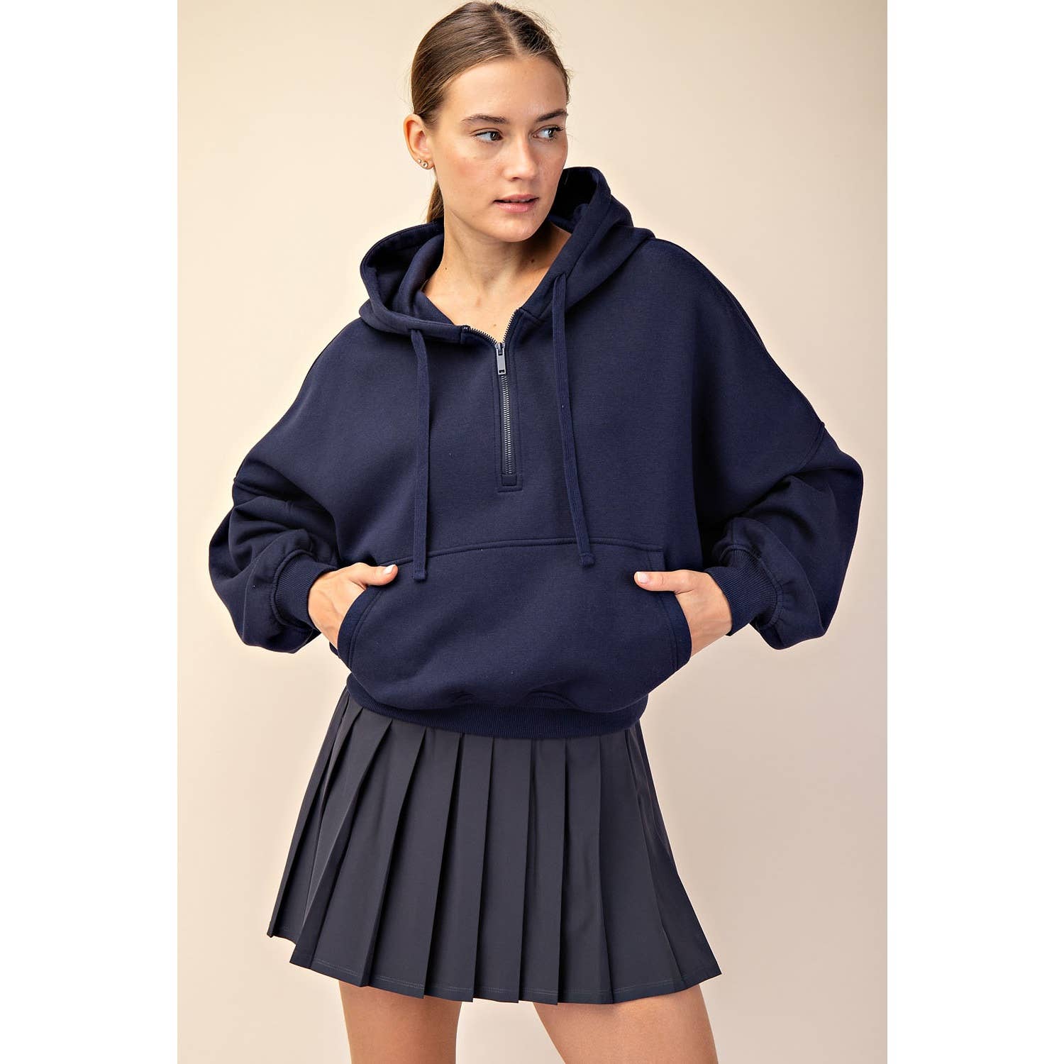 French Terry Hoodie: Navy