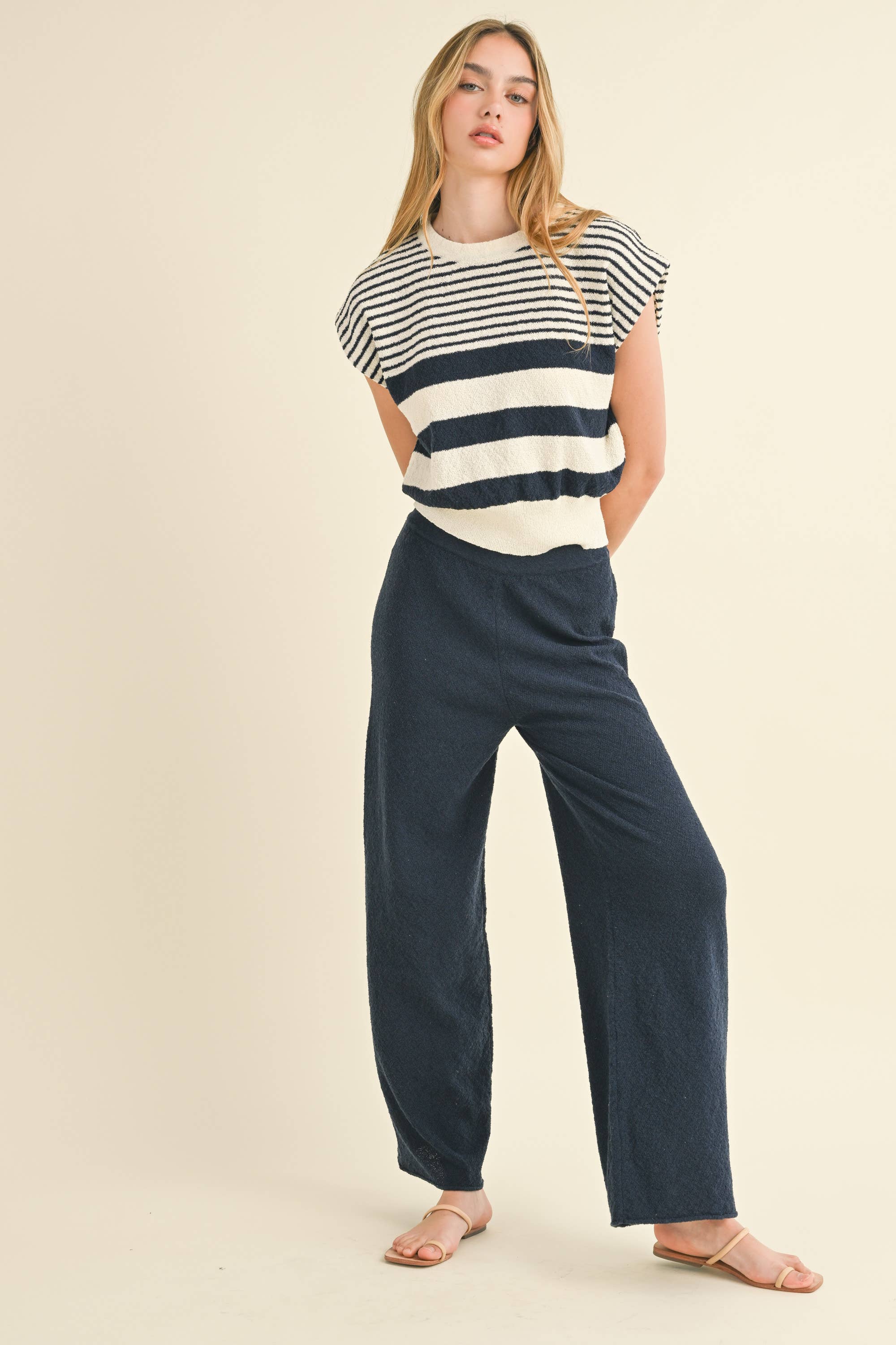 Knitted Pants: Navy